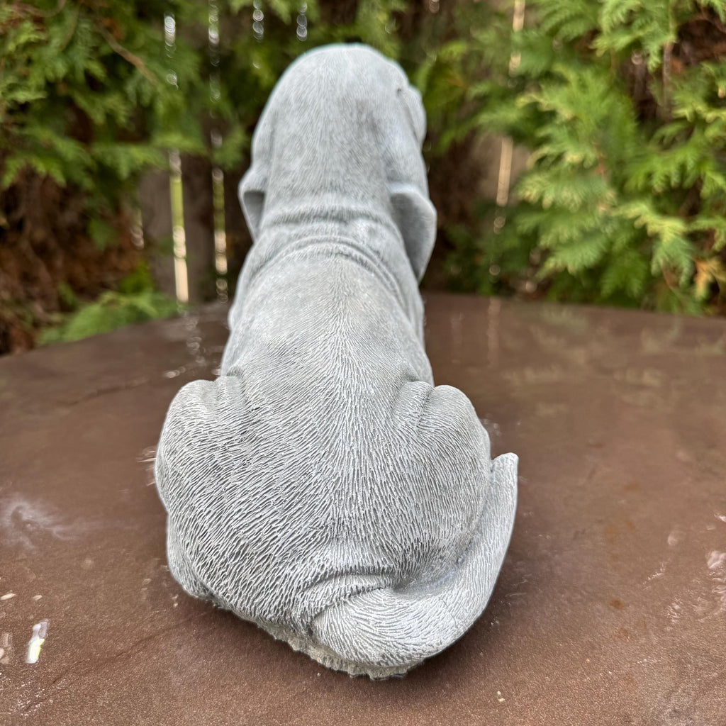 Concrete Basset Hound Memorial Garden Statue 10" Painted Outdoor Pet Remembrance Figurine for Dog Lovers Yard Decor