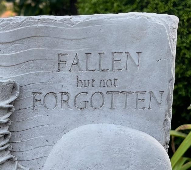 Military Memorial Concrete Soldier Statue 12" Tribute Garden Sculpture Cemetery Grave Marker Veteran Remembrance Gift