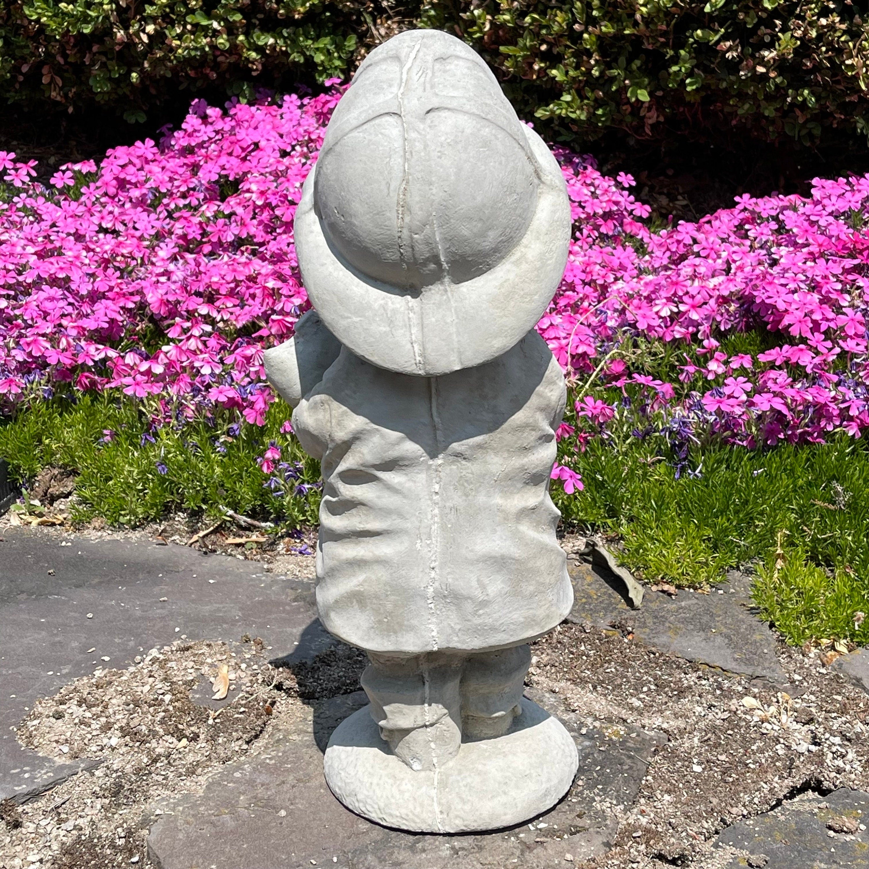 18 Inch Concrete Fireman Garden Statue - Fire Boy Sculpture Yard Art Decor Lawn Ornament Firefighter Gift