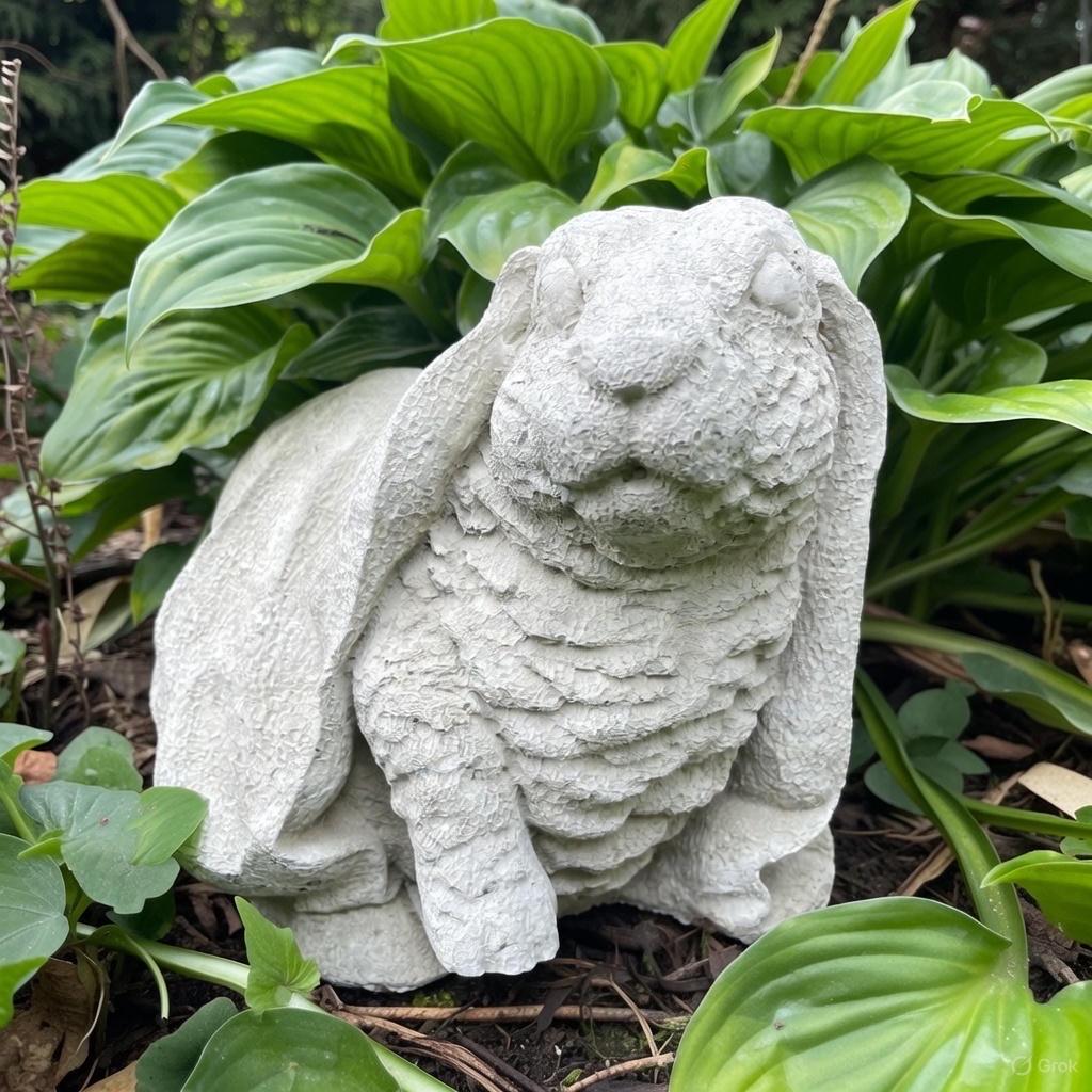 Large Concrete Bunny Rabbit Garden Sculpture 13"