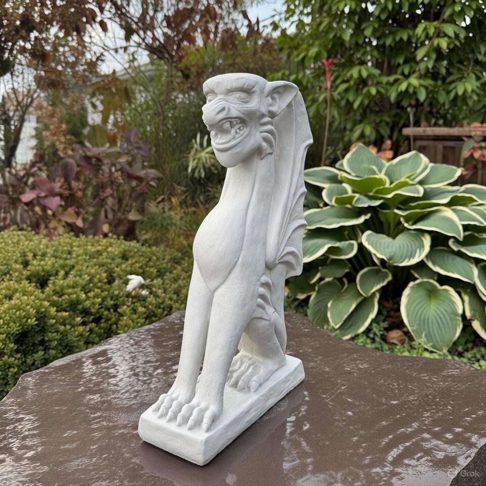 Gargoyle Statue - Concrete Garden Decor - Gothic Home and Patio Decoration