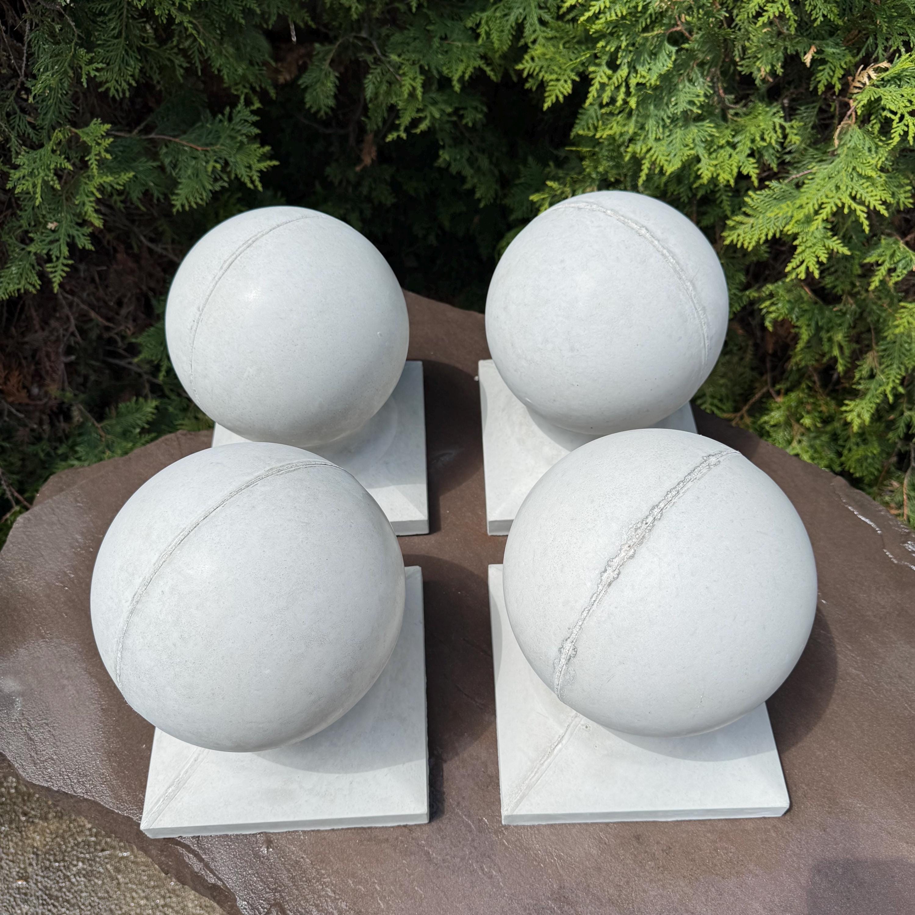 11 Inch Concrete Garden Ball Statue - Cement Sphere Architectural Yard Decor Ornament Lawn Art Gift