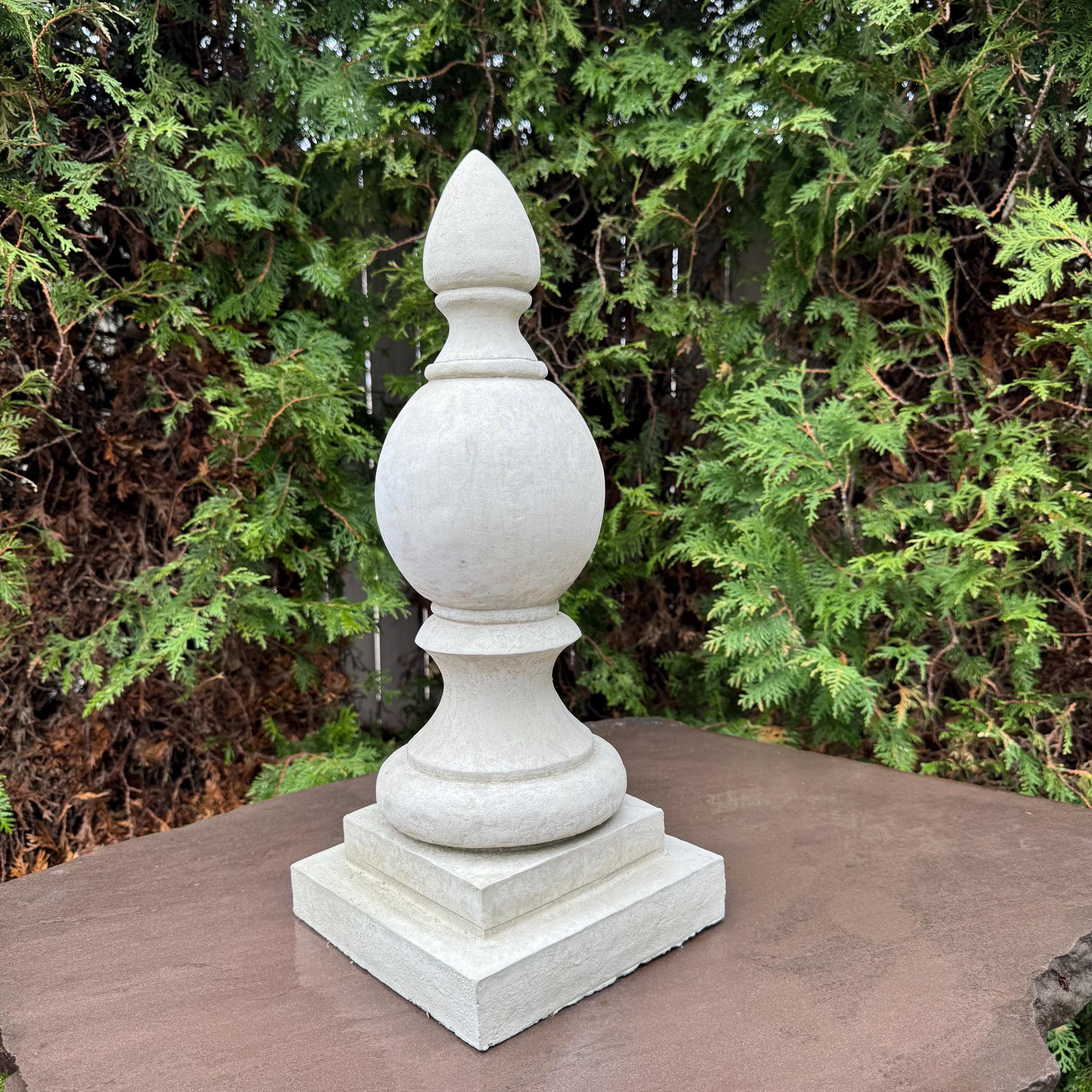 Gothic Concrete Finial Garden Statue 20 Inch Large Outdoor Yard Sculpture Ornament Cemetery Architectural Decor