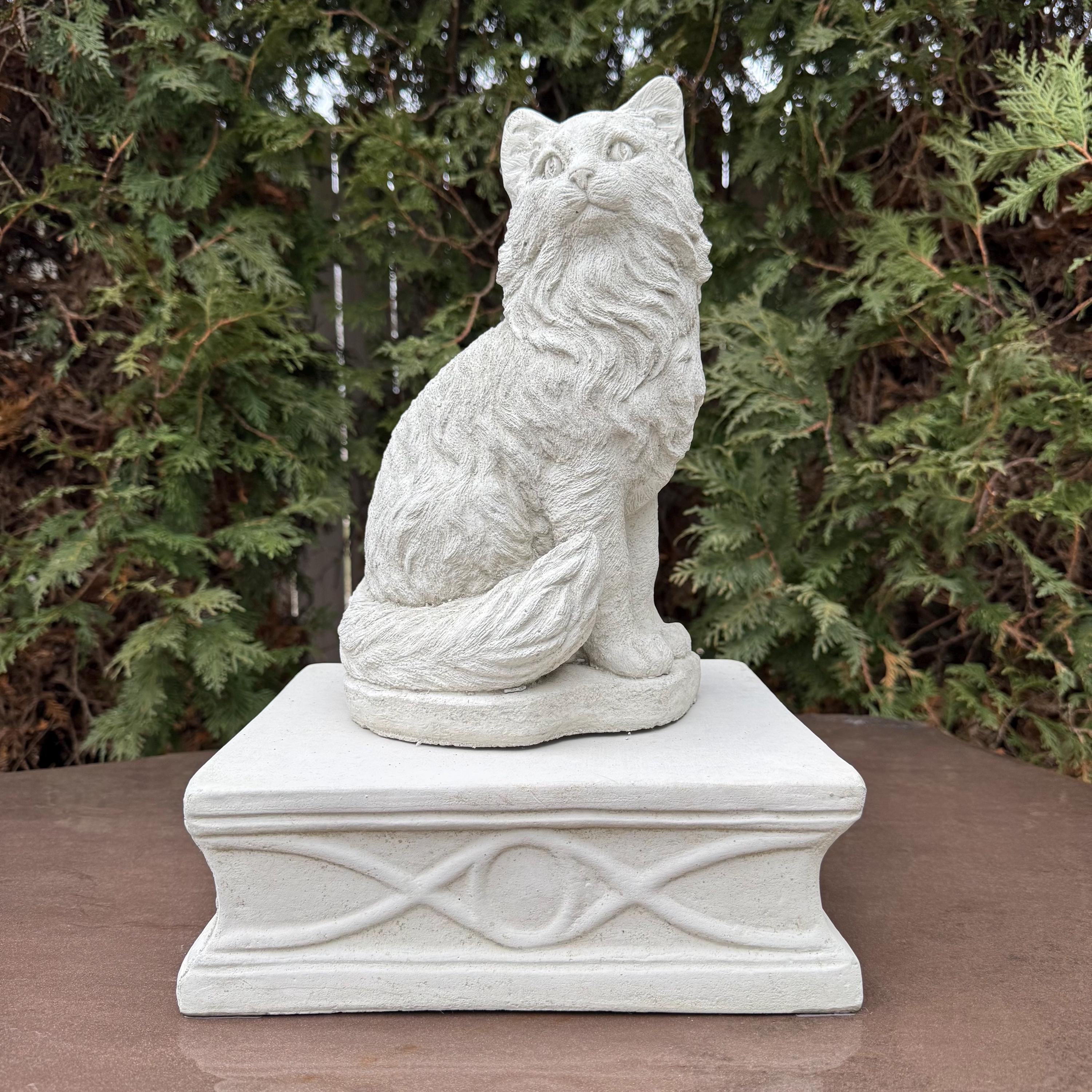 10" Concrete Pedestal Stand: Modern Garden Decor Display Riser Base for Statues Plants Yard Art