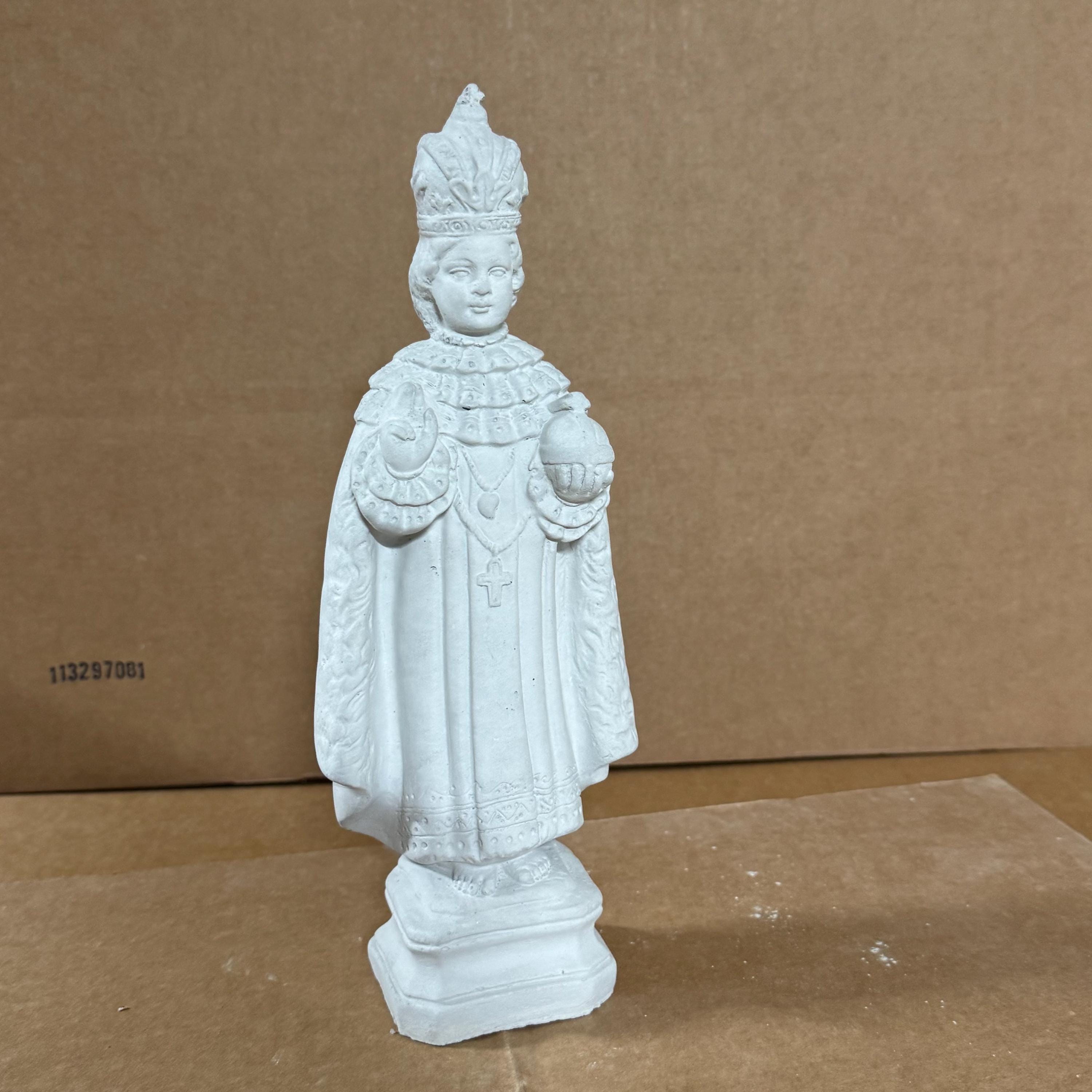 12 Inch Infant of Prague Statue - Outdoor Concrete Jesus Garden Catholic Religious Shrine Gift