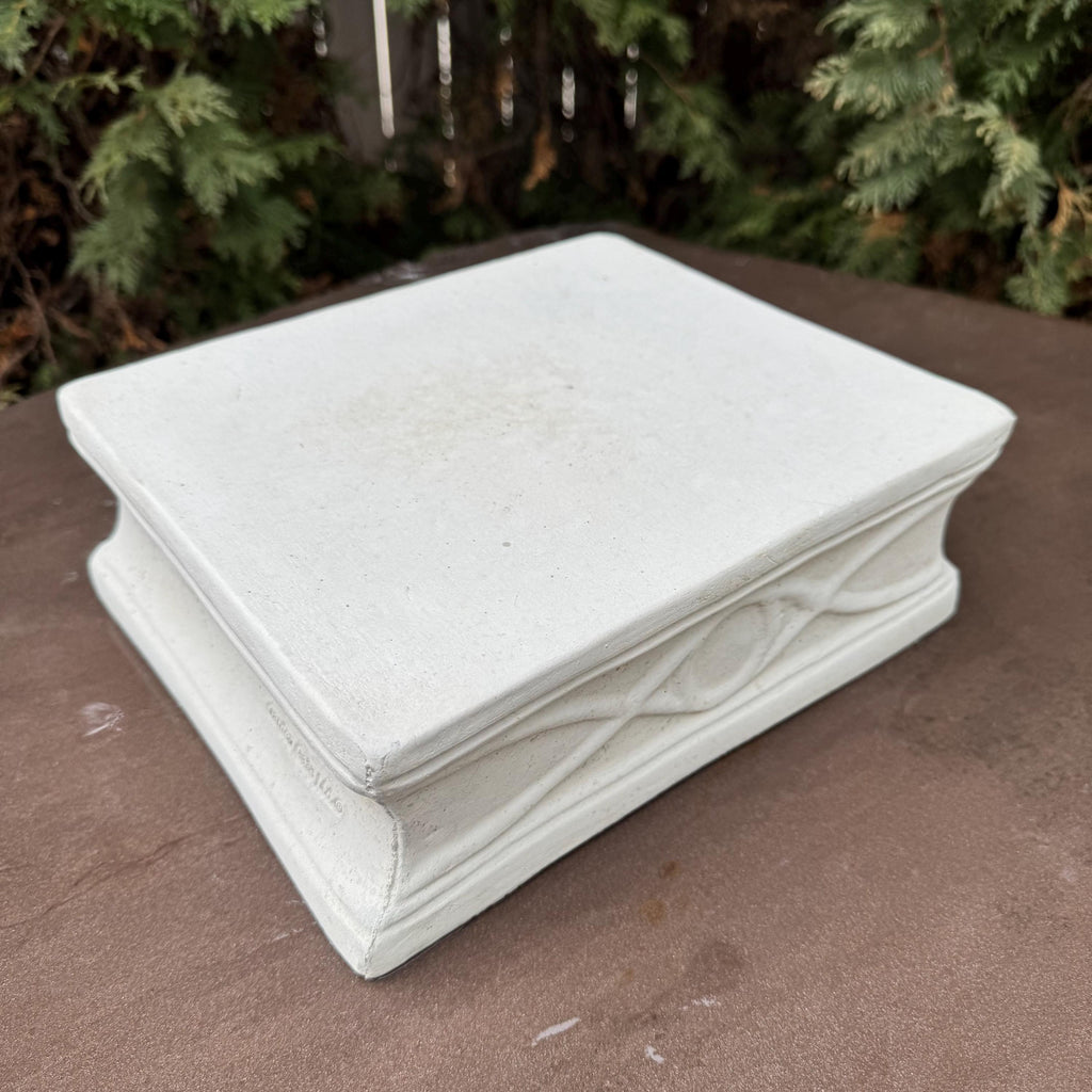 10" Concrete Pedestal Stand: Modern Garden Decor Display Riser Base for Statues Plants Yard Art