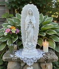 Concrete Our Lady of Guadalupe Garden Statue 13.5" Mother Mary Statue Outdoor