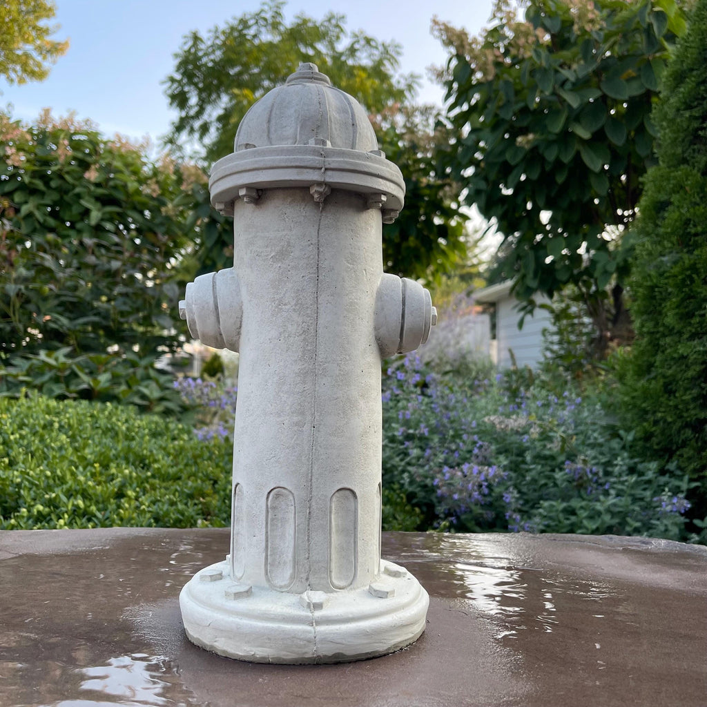 Concrete Fire Hydrant Garden Statue 14" Dog Lawn Ornament Memorial Yard Art Decor