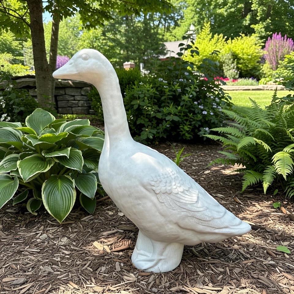 Concrete Yard Goose Statue - 23" Cement Lawn Goose For Garden