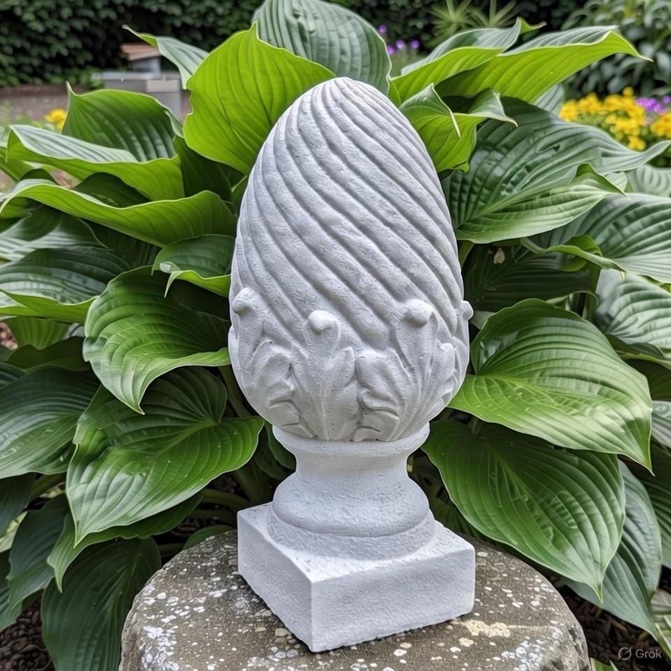 Concrete Acorn Water Fountain Topper 19 Inch Outdoor Garden Pond Finial Top Sculpture