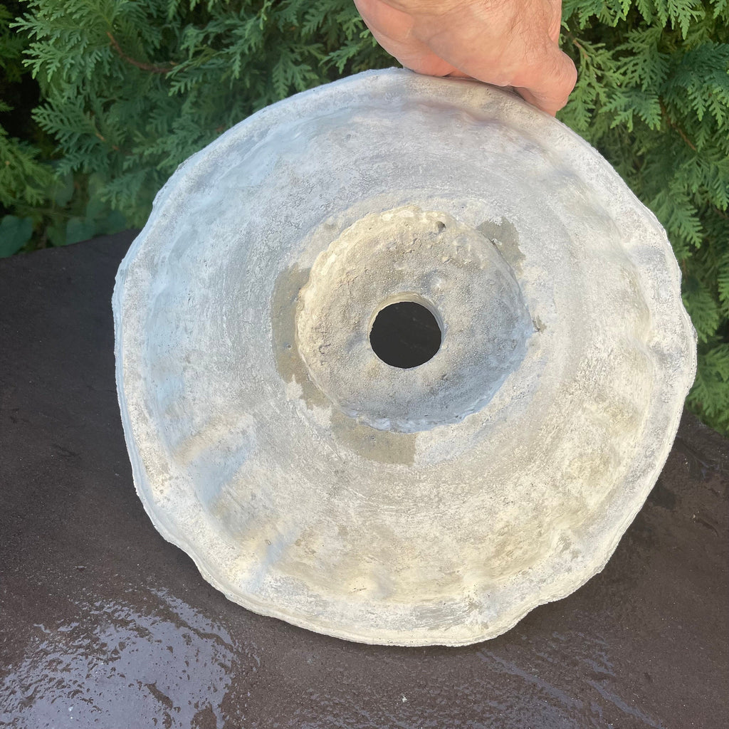 13.5 Inch Concrete Fountain Bowl Replacement - Small Outdoor Cement Tulip Basin for Garden Water Features