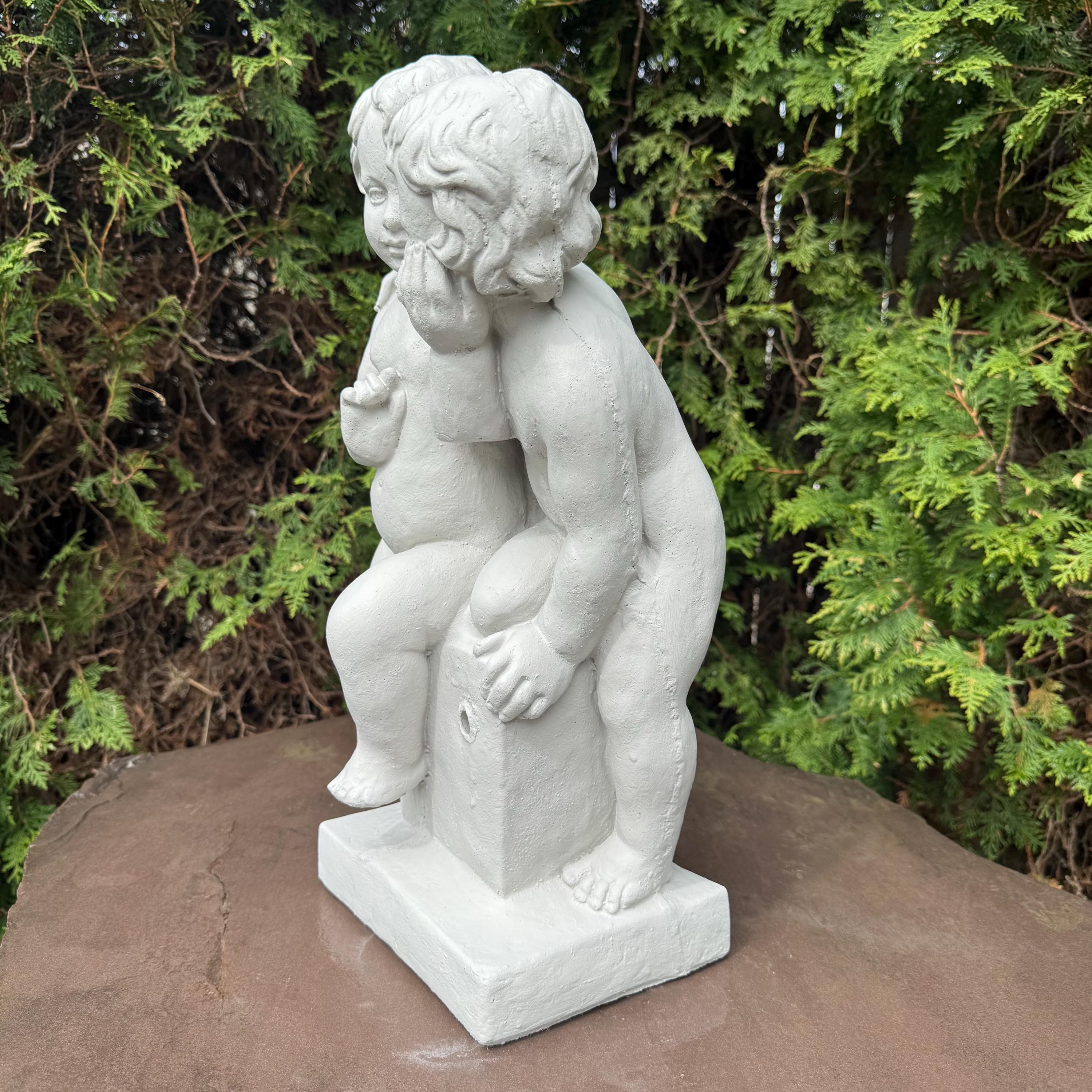 Replacement Concrete Fountain Topper 20" Cement Pond Spitter Fountain Classic Children Boy
