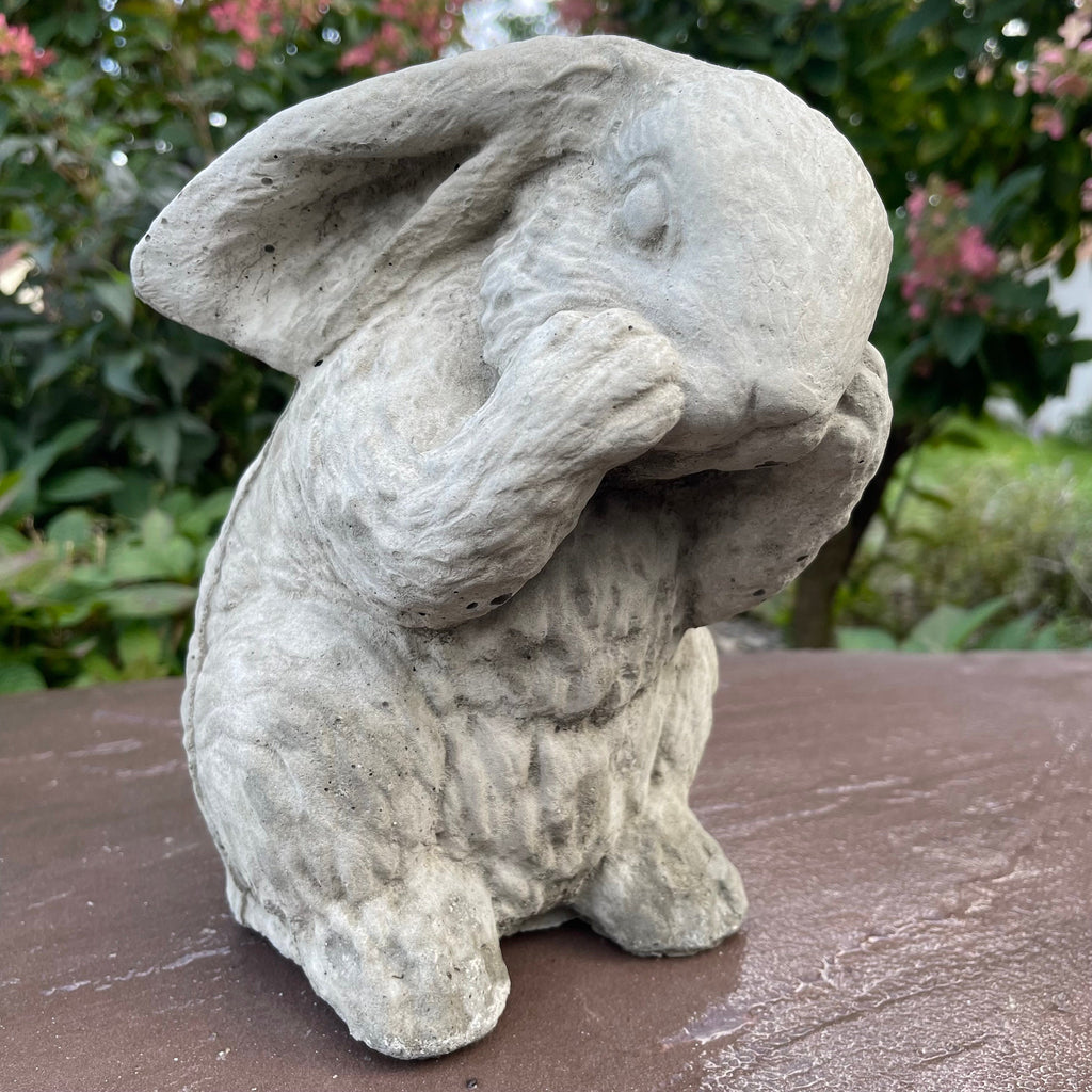 Concrete Rabbit Statue 10 Inch Modern Bunny Garden Sculpture Outdoor Yard Decor Lawn Ornament Animal Art Gift