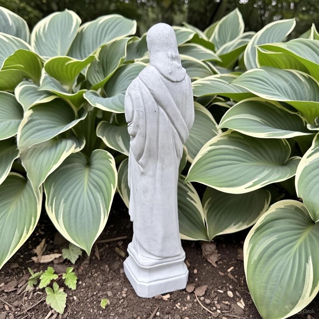 Sacred Heart Jesus Statue - 12 Inch Concrete Religious Garden Decor