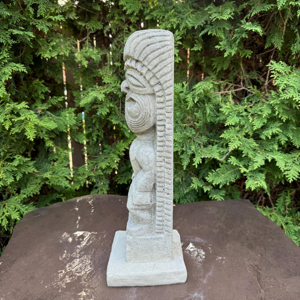 Concrete Tiki Totem 16.5" Polynesian Garden Sculpture Statue Yard Art Outdoor Decor