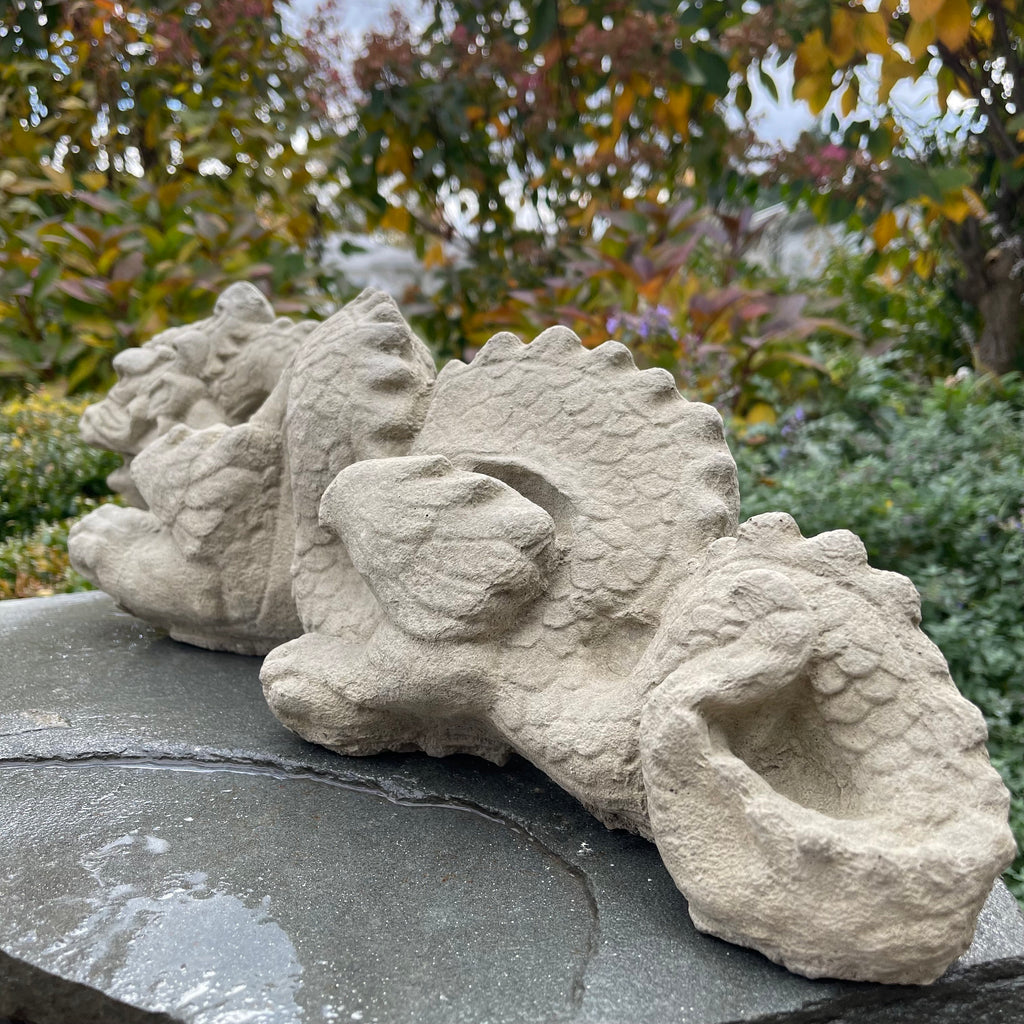 Handmade Concrete Dragon Garden Statue 23 Inch Asian Outdoor Yard Sculpture Zen Lawn Ornament Gift