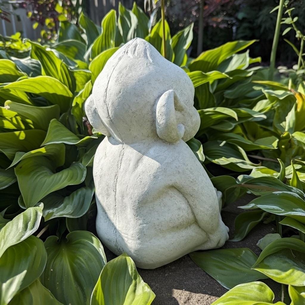 Concrete Alien Statue 14" Mythological Creature Garden Sculpture Outdoor Yard Decor Sci-Fi Art Gift