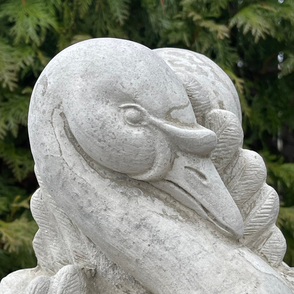 Concrete Fountain Top 10.5" Swan Cement Topper / Replacement Water Feature Part