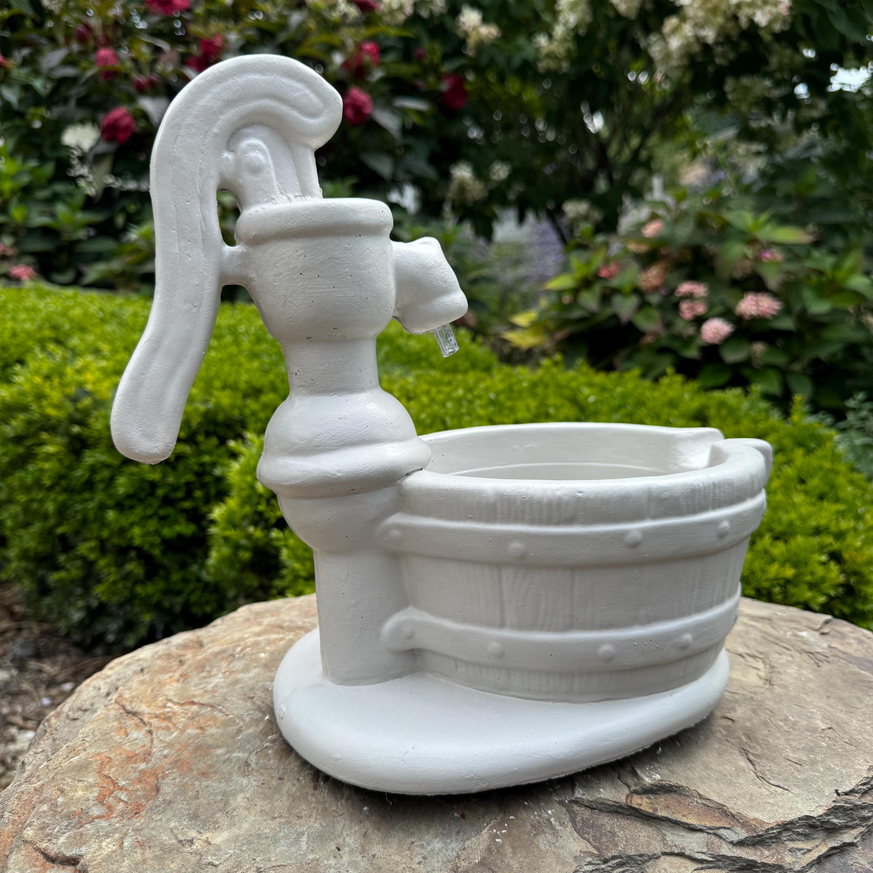 Small Fountain Spitter 12" Concrete Fountain Top Replacement / Vintage Water Pump Crank Style