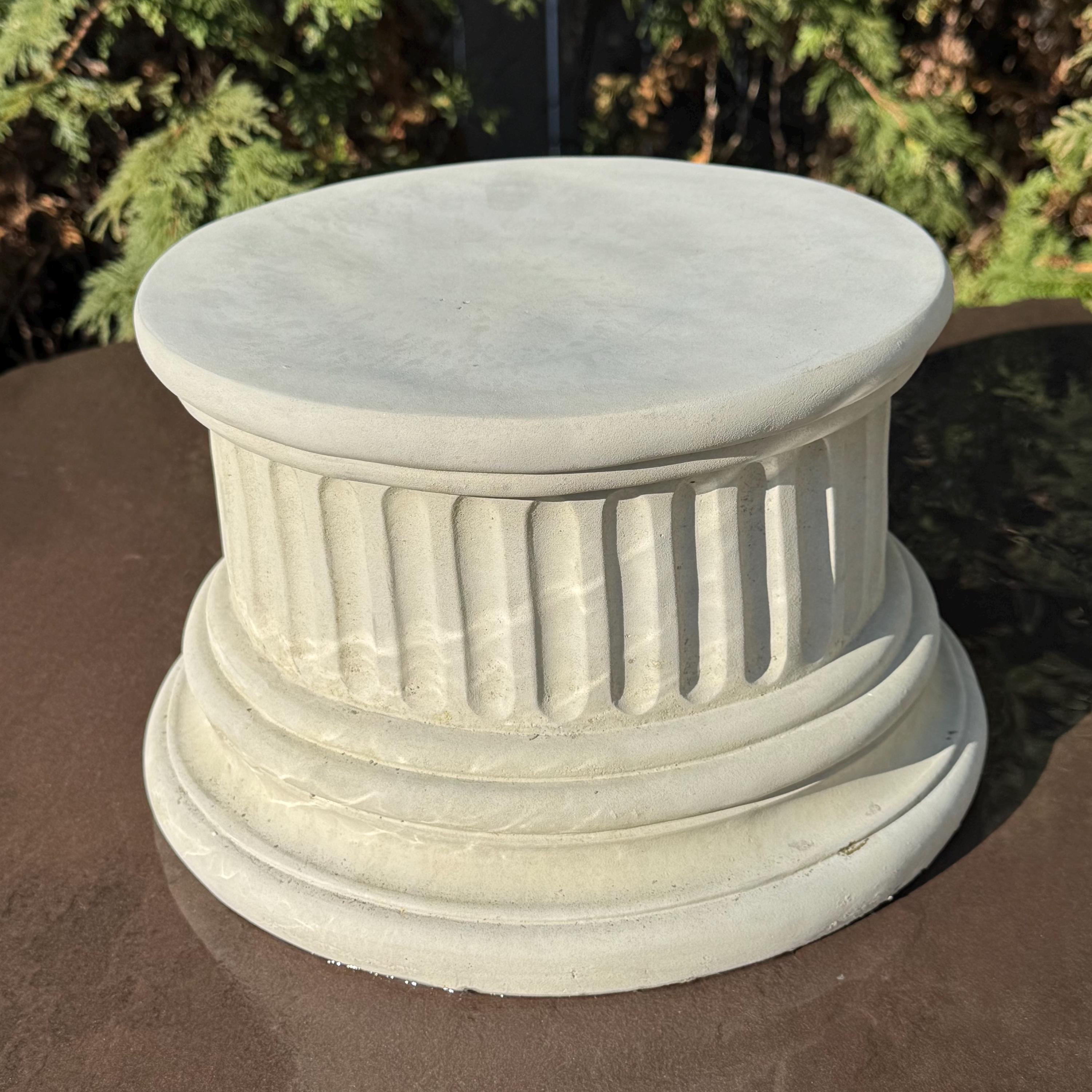 Concrete Plant Stand 10.25" Garden Pedestal for Statues Birdbath Base Outdoor Yard Decor Display