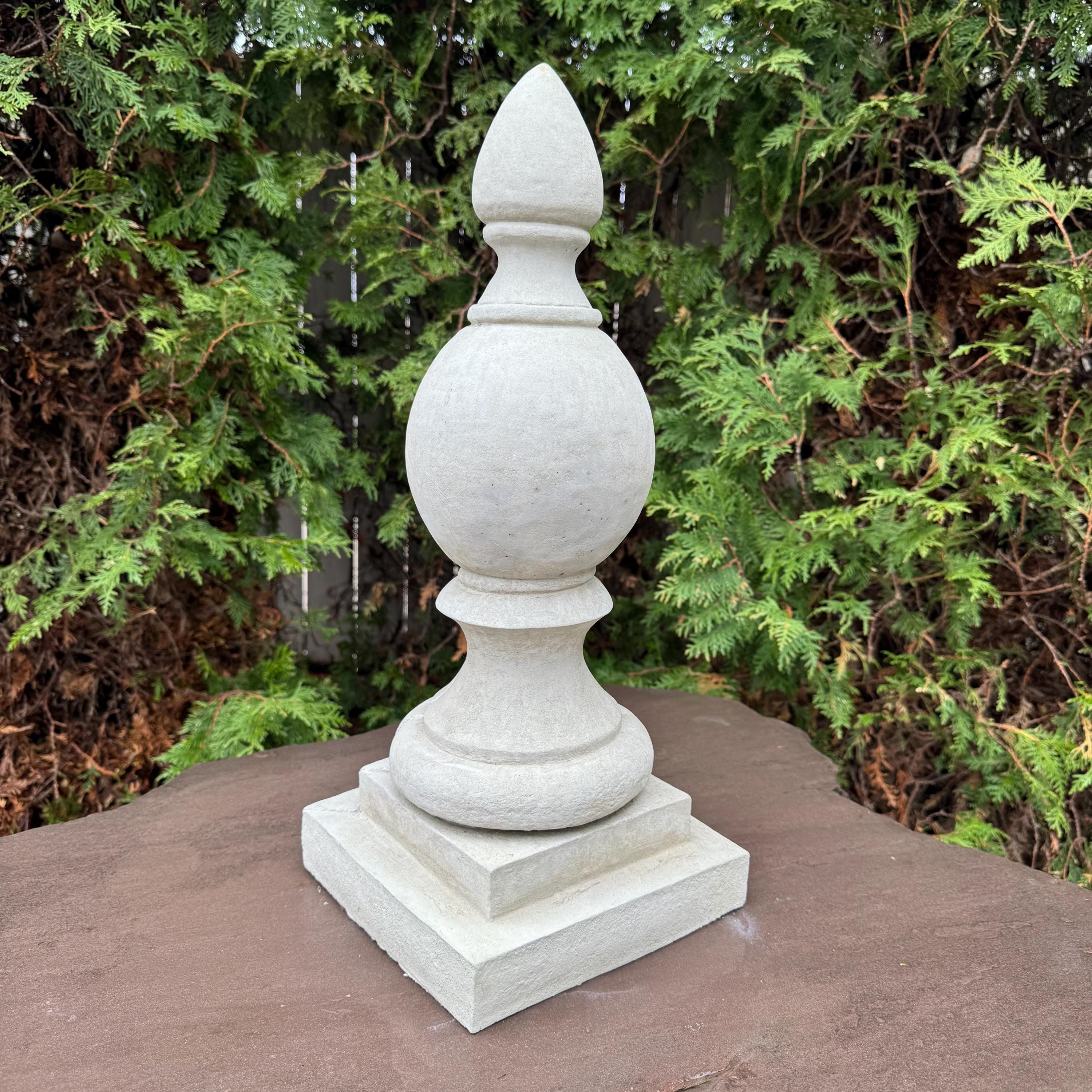 Gothic Concrete Finial Garden Statue 20 Inch Large Outdoor Yard Sculpture Ornament Cemetery Architectural Decor
