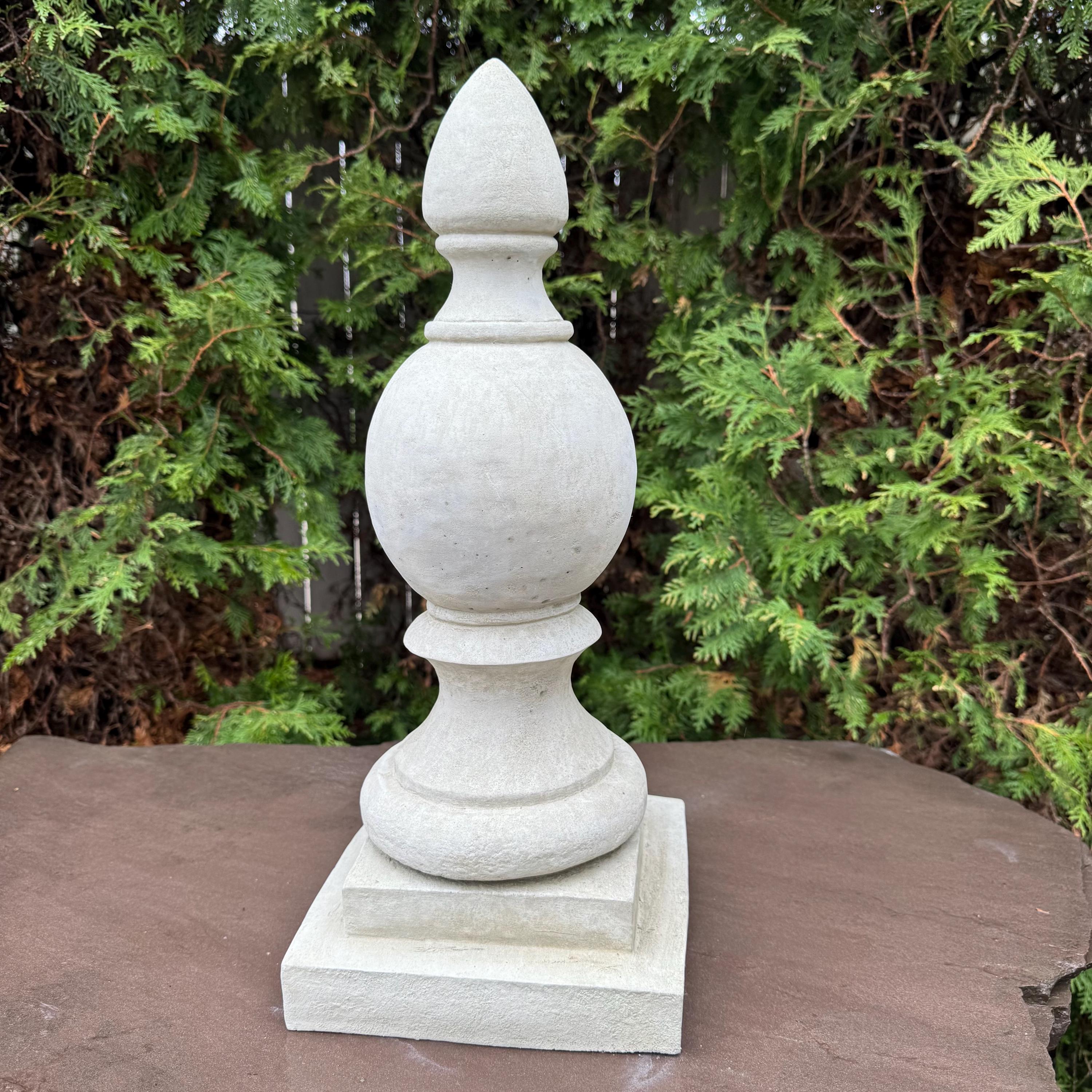 Gothic Concrete Finial Garden Statue 20 Inch Large Outdoor Yard Sculpture Ornament Cemetery Architectural Decor