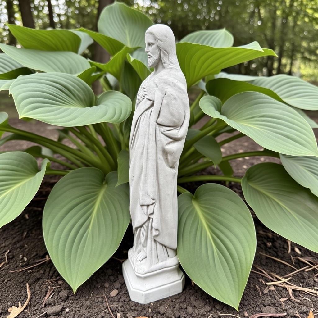 Sacred Heart Jesus Statue - 12 Inch Concrete Religious Garden Decor