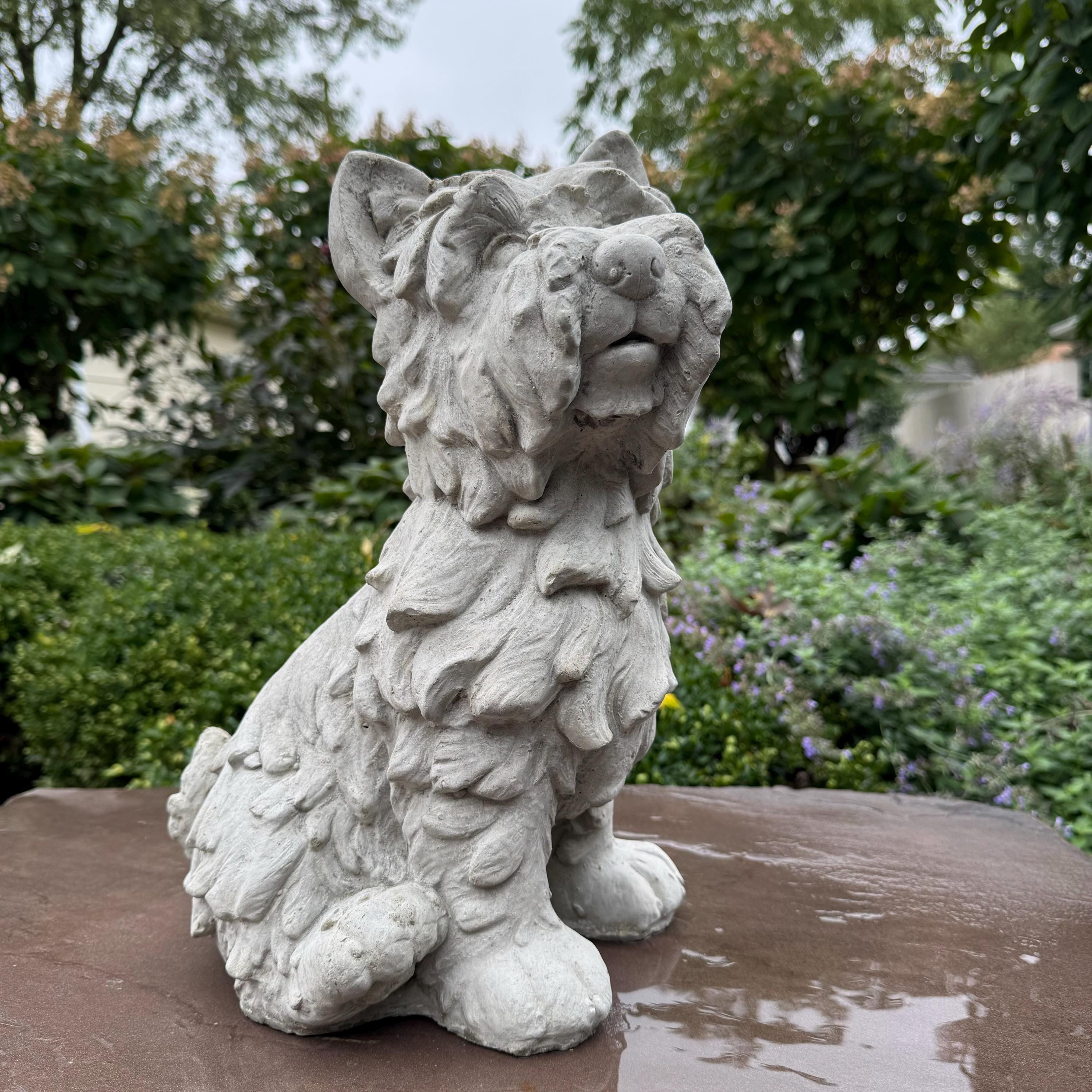 Large Concrete Westie Garden Statue 15" White West Highland Scottish Terrier Dog Memorial Outdoor Yard Decor Pet Remembrance