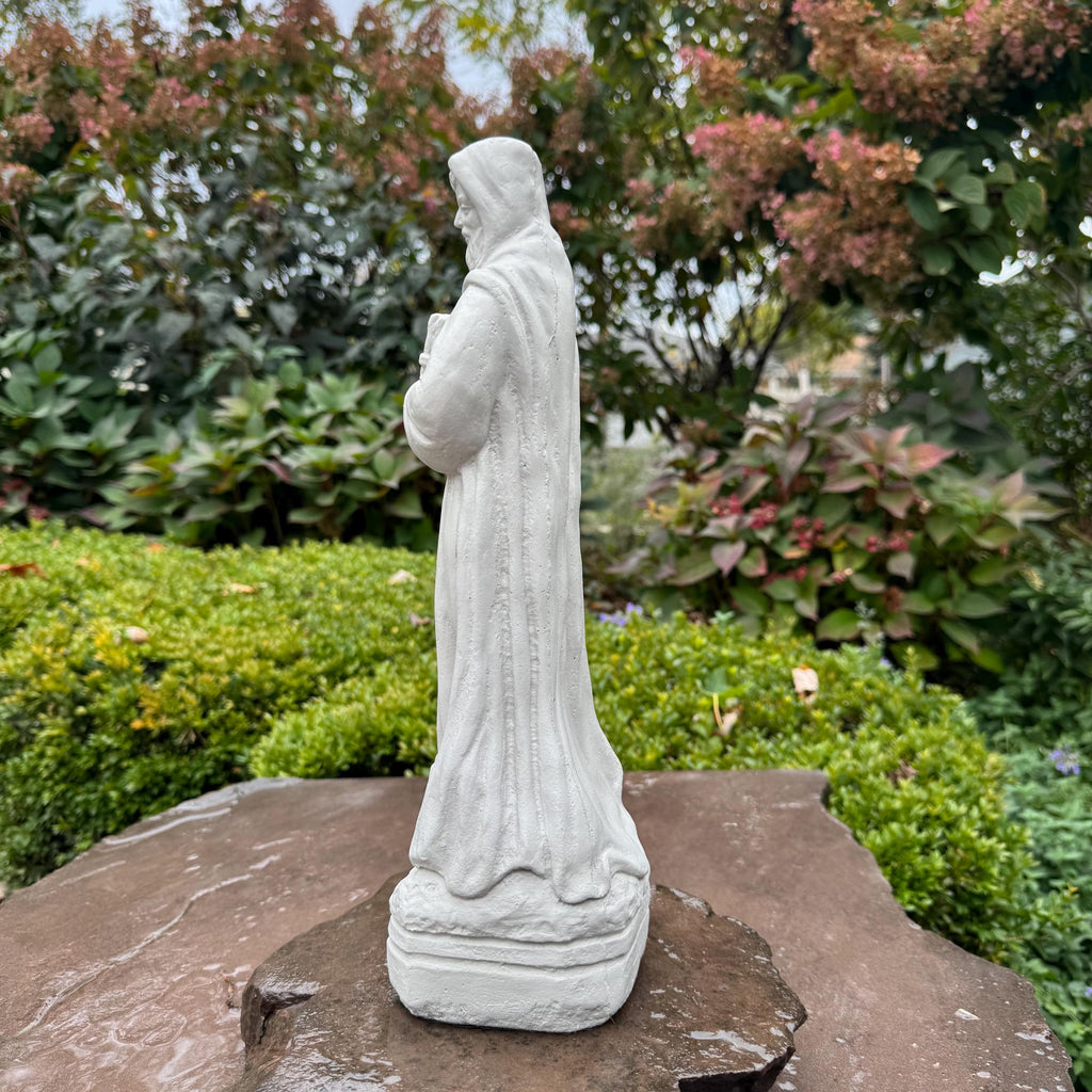 15" Concrete St Fiacre Garden Saint Statue - Catholic Religious Outdoor Yard Decor Patron of Gardeners