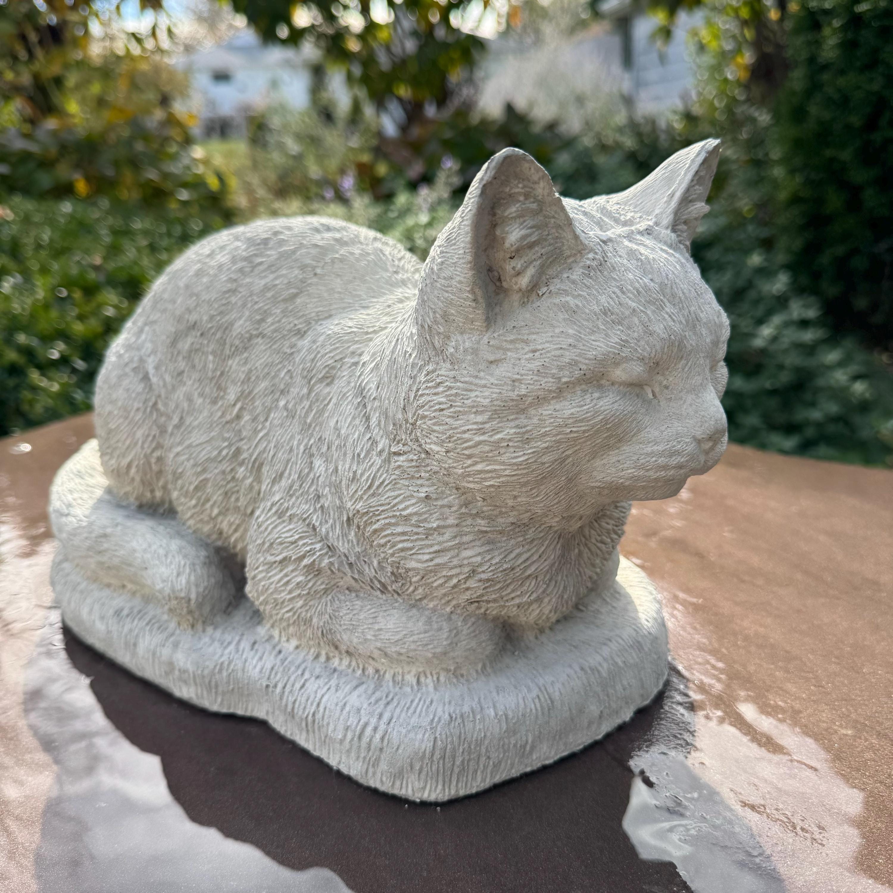 Cement Cat Statues Garden Decorations 14" Concrete Cat Statues For Sale