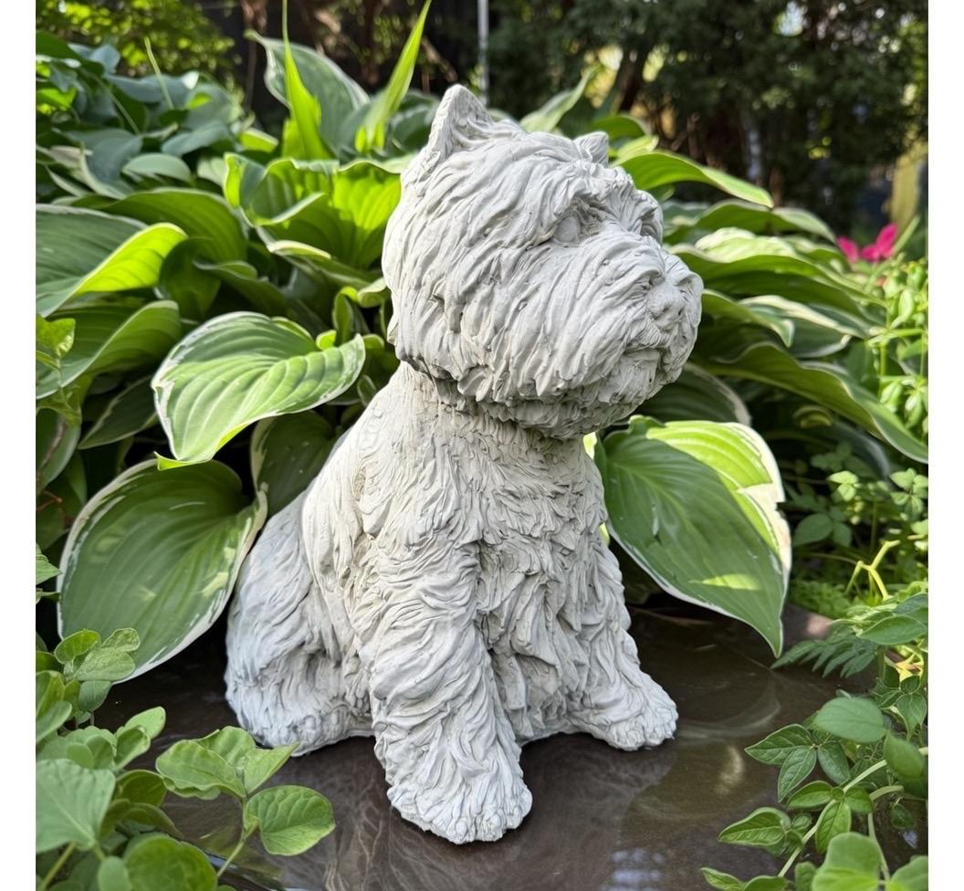 Concrete Cairn Terrier Garden Statue 11.5" Dog Memorial Sculpture Yard Decor Pet Loss Gift