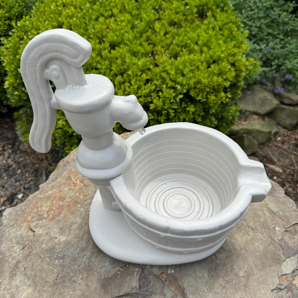 Small Fountain Spitter 12" Concrete Fountain Top Replacement / Vintage Water Pump Crank Style
