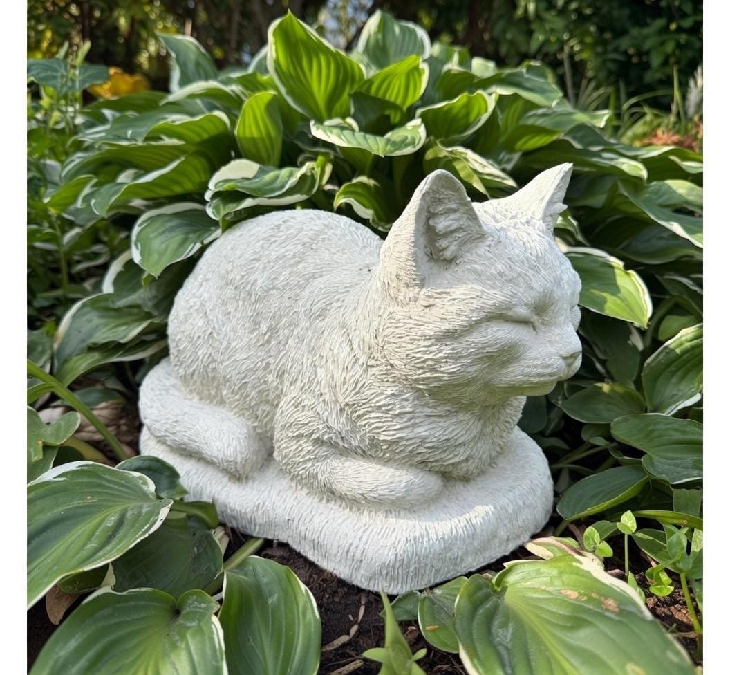 Cement Cat Statues Garden Decorations 14" Concrete Cat Statues For Sale
