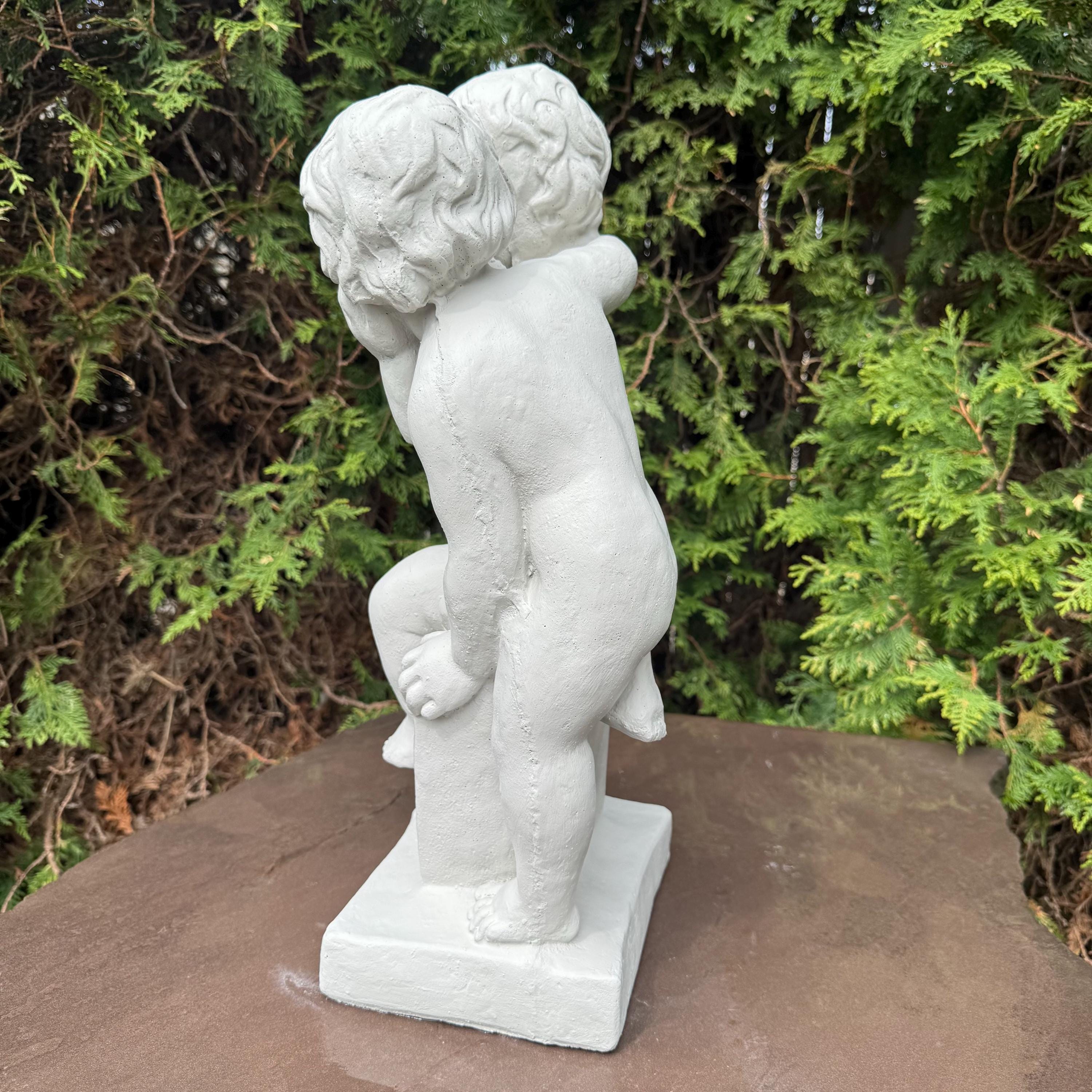 Replacement Concrete Fountain Topper 20" Cement Pond Spitter Fountain Classic Children Boy
