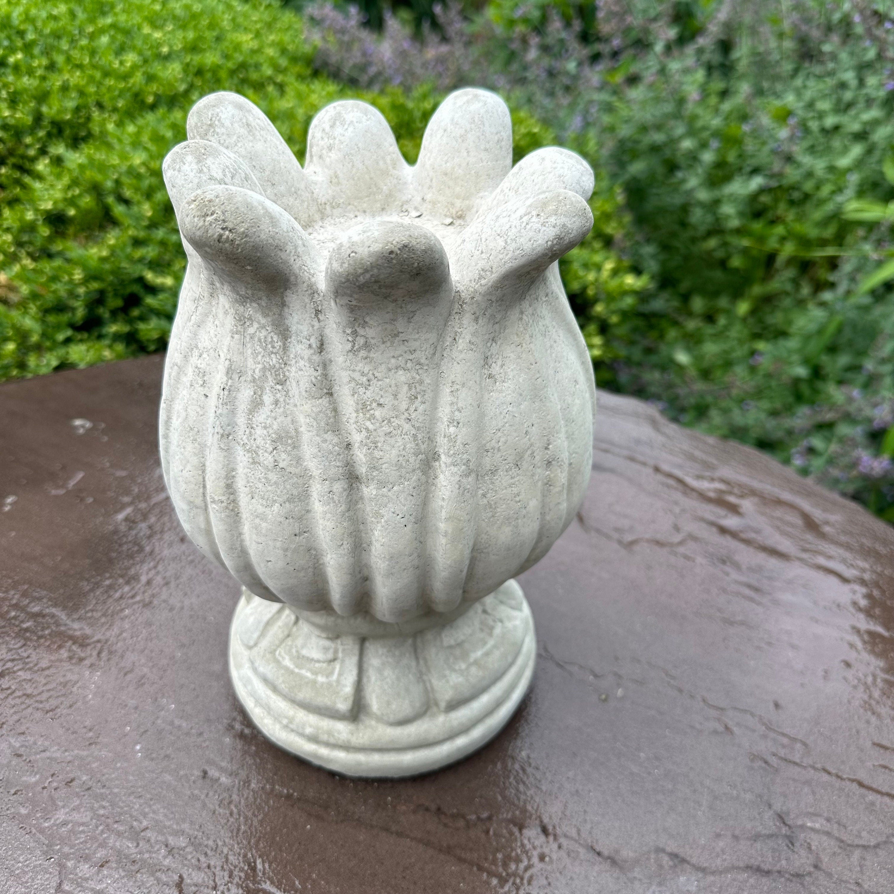 Concrete Tulip Fountain Top Replacement 10.5" Outdoor Garden Water Feature Repair Part Spitter Spout