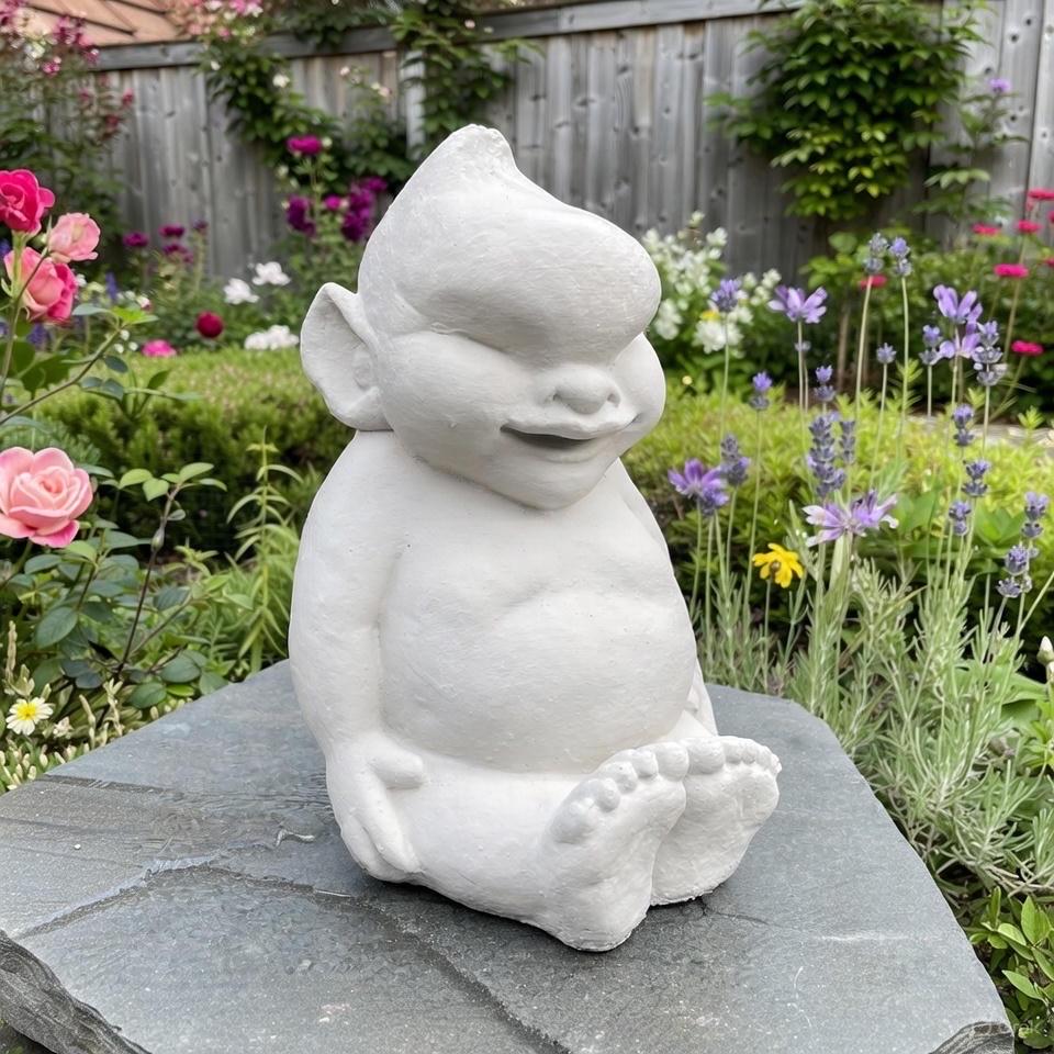 Billiken Mascot Garden Statue: 14" Concrete SLU Good Luck Charm Alumni Yard Art Decor Gift