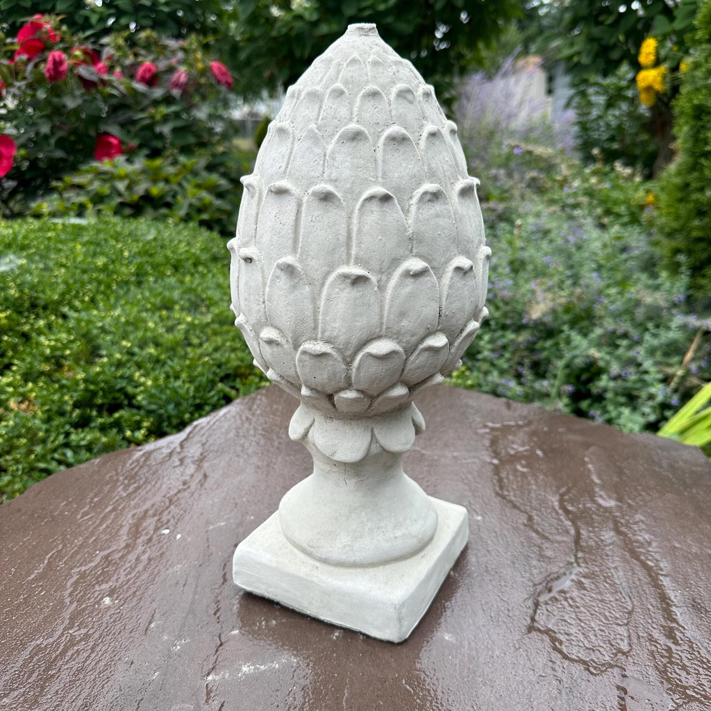 Concrete Artichoke Finial Fountain Top 14.5" Outdoor Garden Statue Sculpture Yard Ornament