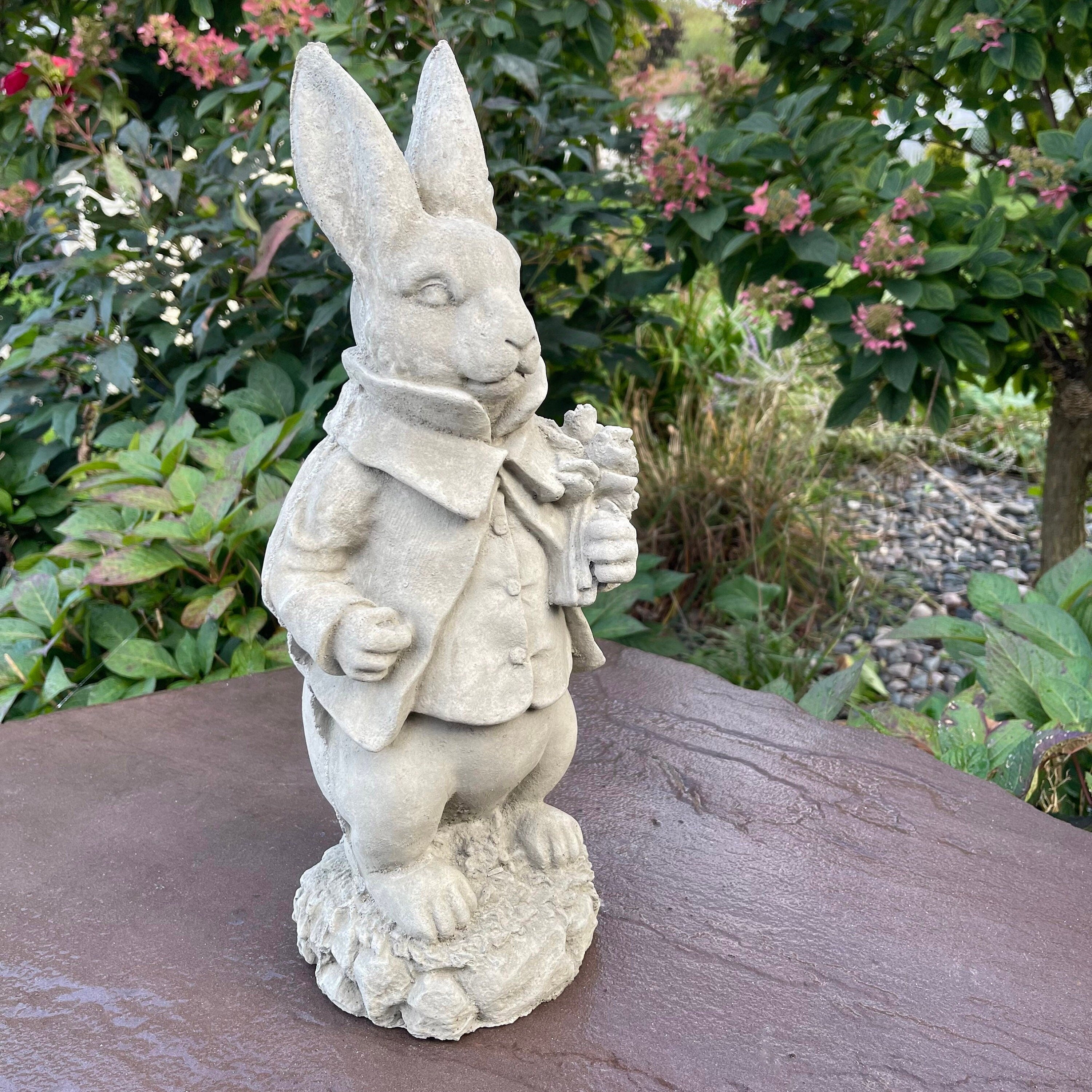 Large Peter Rabbit Statue 17" Beatrix Potter Garden Bunny Sculpture Outdoor Cottagecore Decor