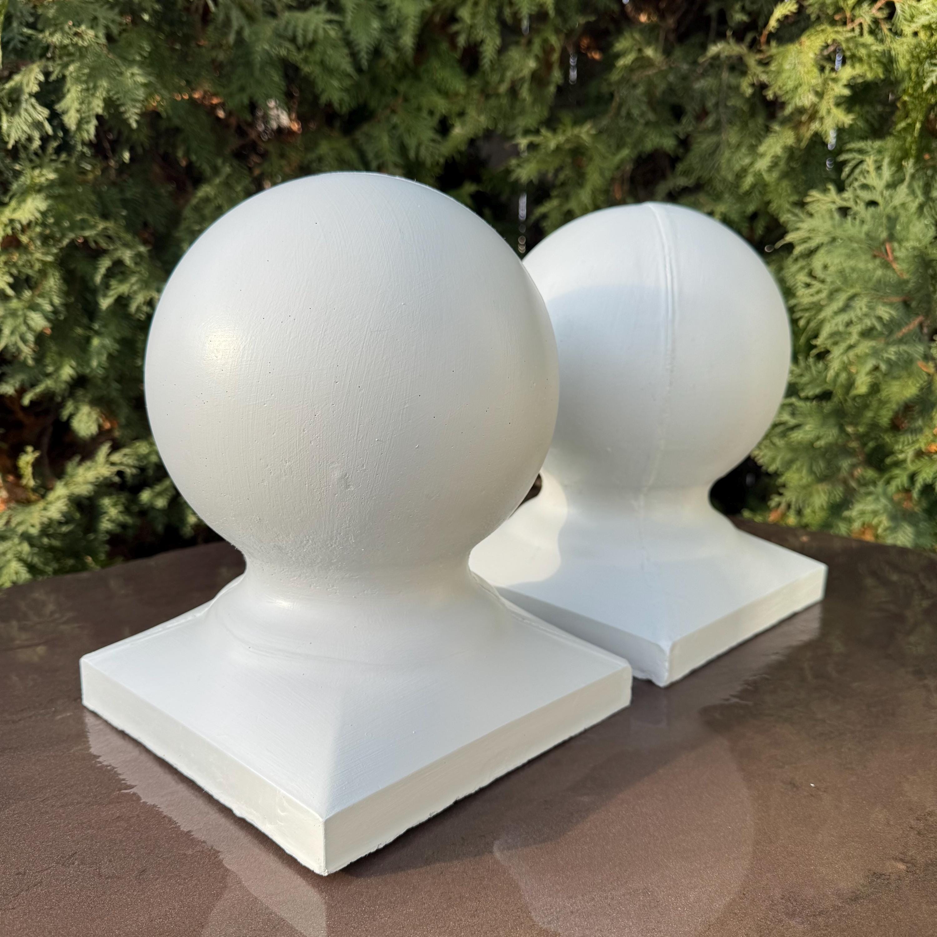 11 Inch Concrete Garden Sphere Ball - Cement Pier Cap Column Pillar Post Topper Finial Outdoor Yard Decor Sculpture