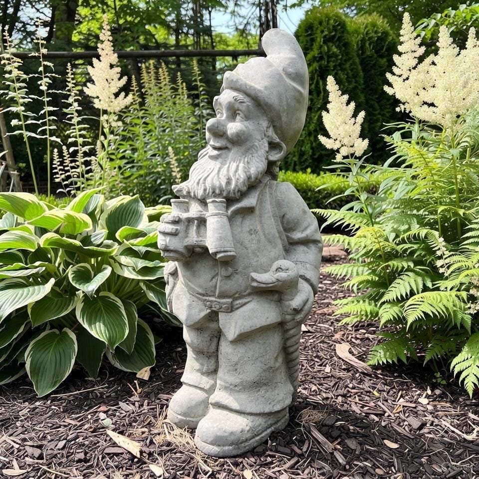 Large Concrete Gnomes 19" Unpainted Cement Garden Gnomes