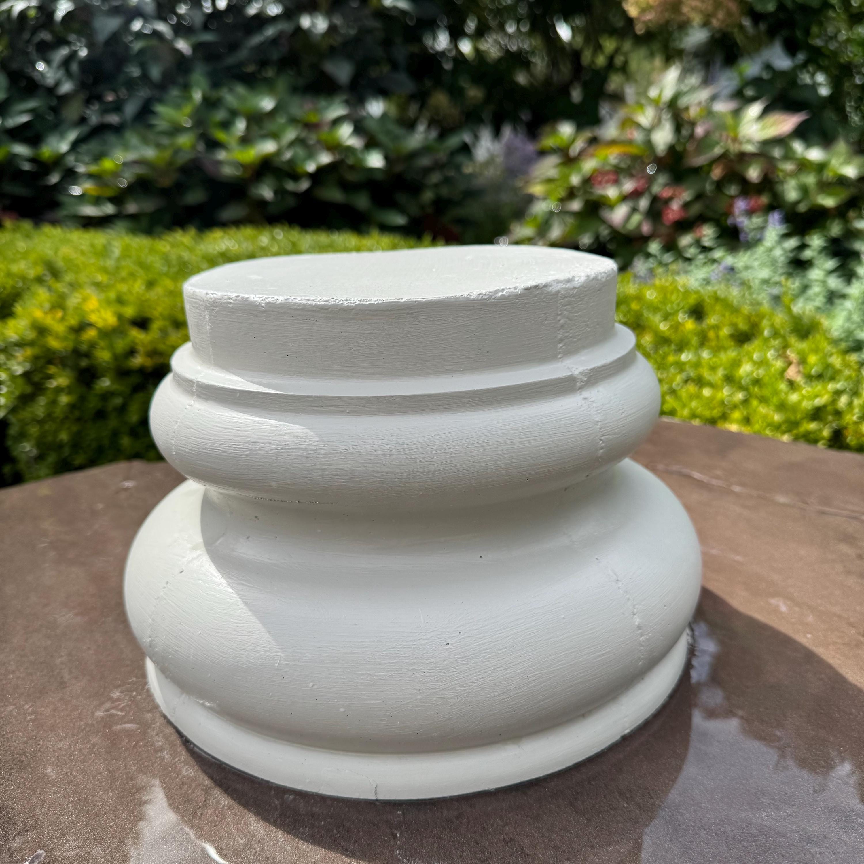 Concrete Pedestal: 10" Outdoor Garden Statue Display Riser, Plant Stand Sundial Base