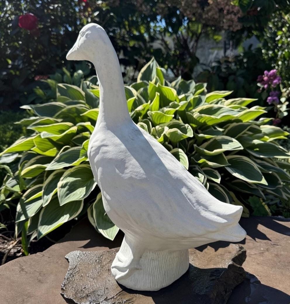 Cement Yard Goose Statuary 17.5" Concrete Goose Statue Near me