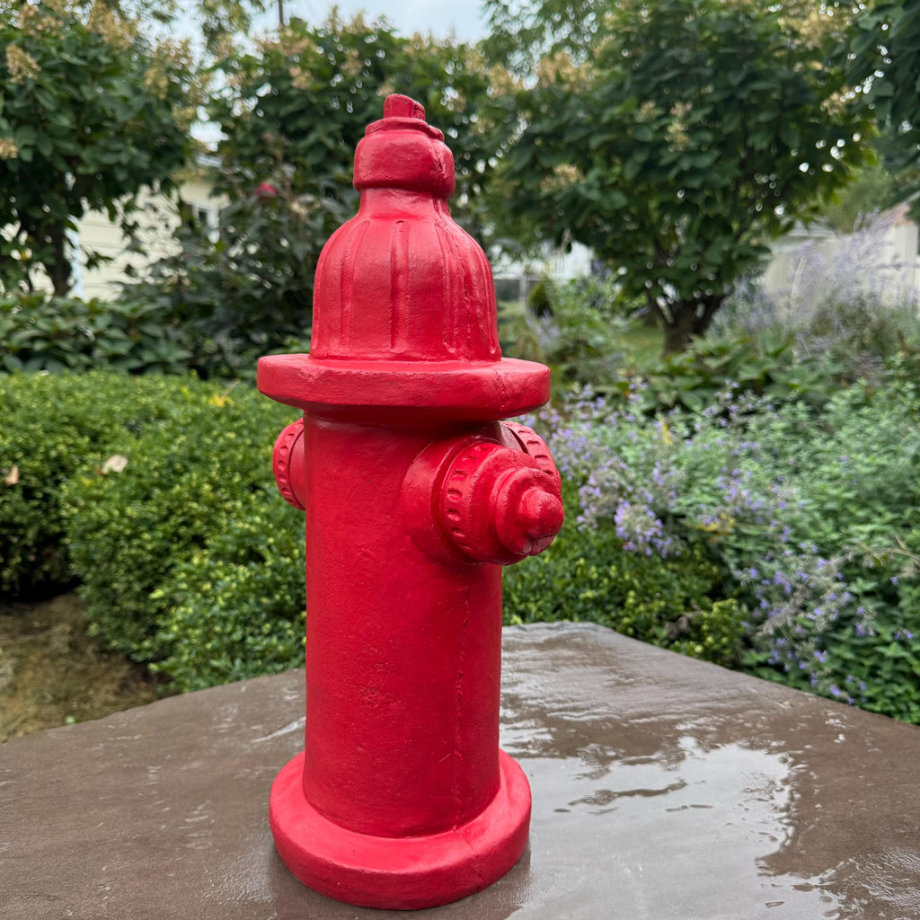 18 Inch Painted Fire Hydrant Garden Statue - Large Dog Lover Lawn Decor Sculpture