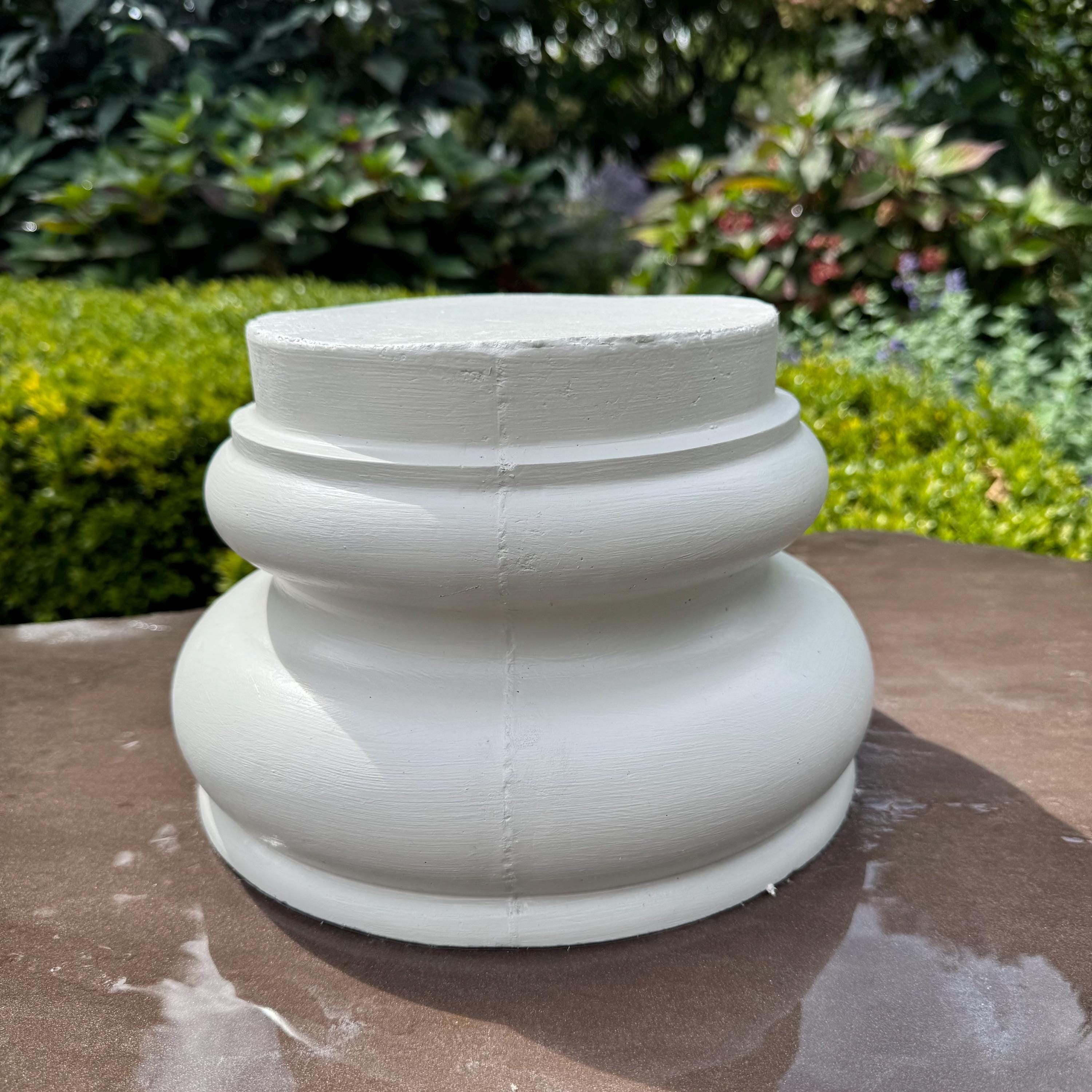 Concrete Pedestal: 10" Outdoor Garden Statue Display Riser, Plant Stand Sundial Base