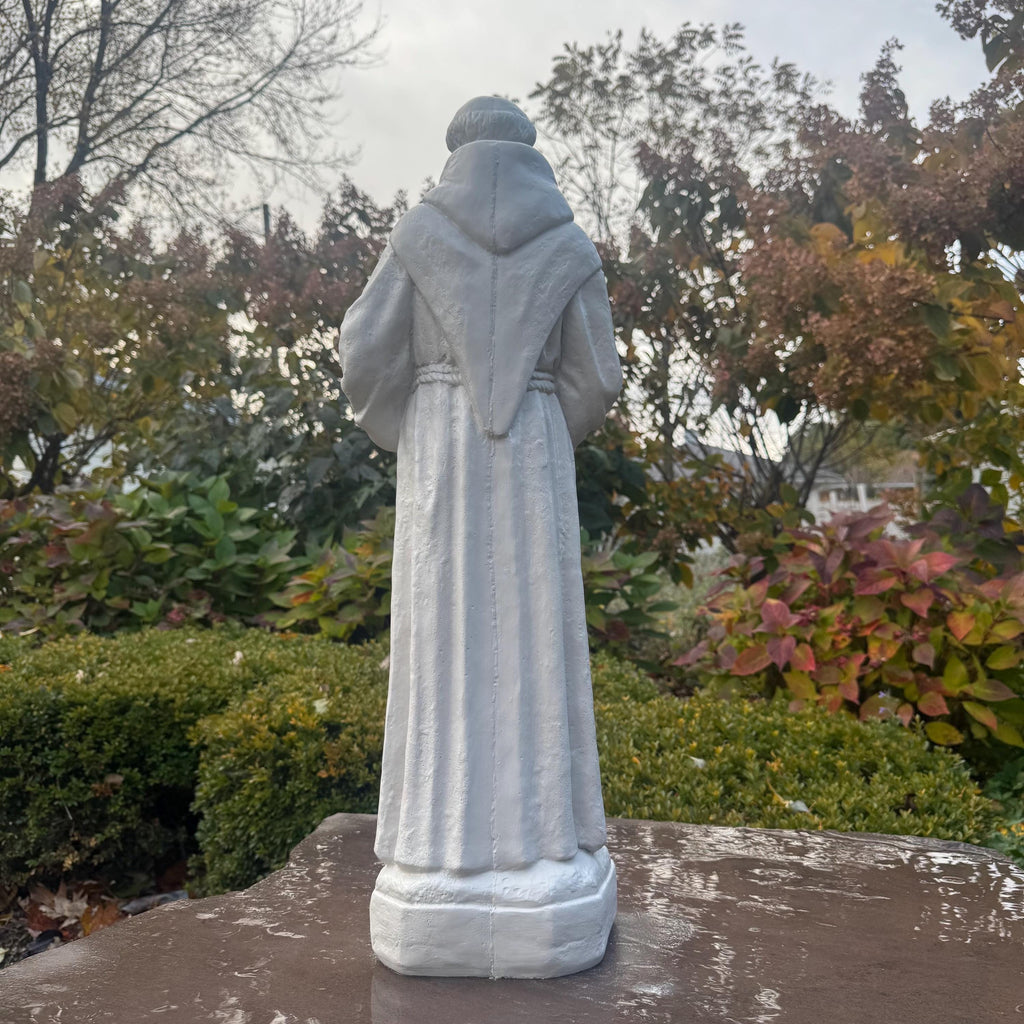 St Francis Assisi 27 inch Concrete Garden Statue Catholic Religious Outdoor Yard Sculpture Decor Gift