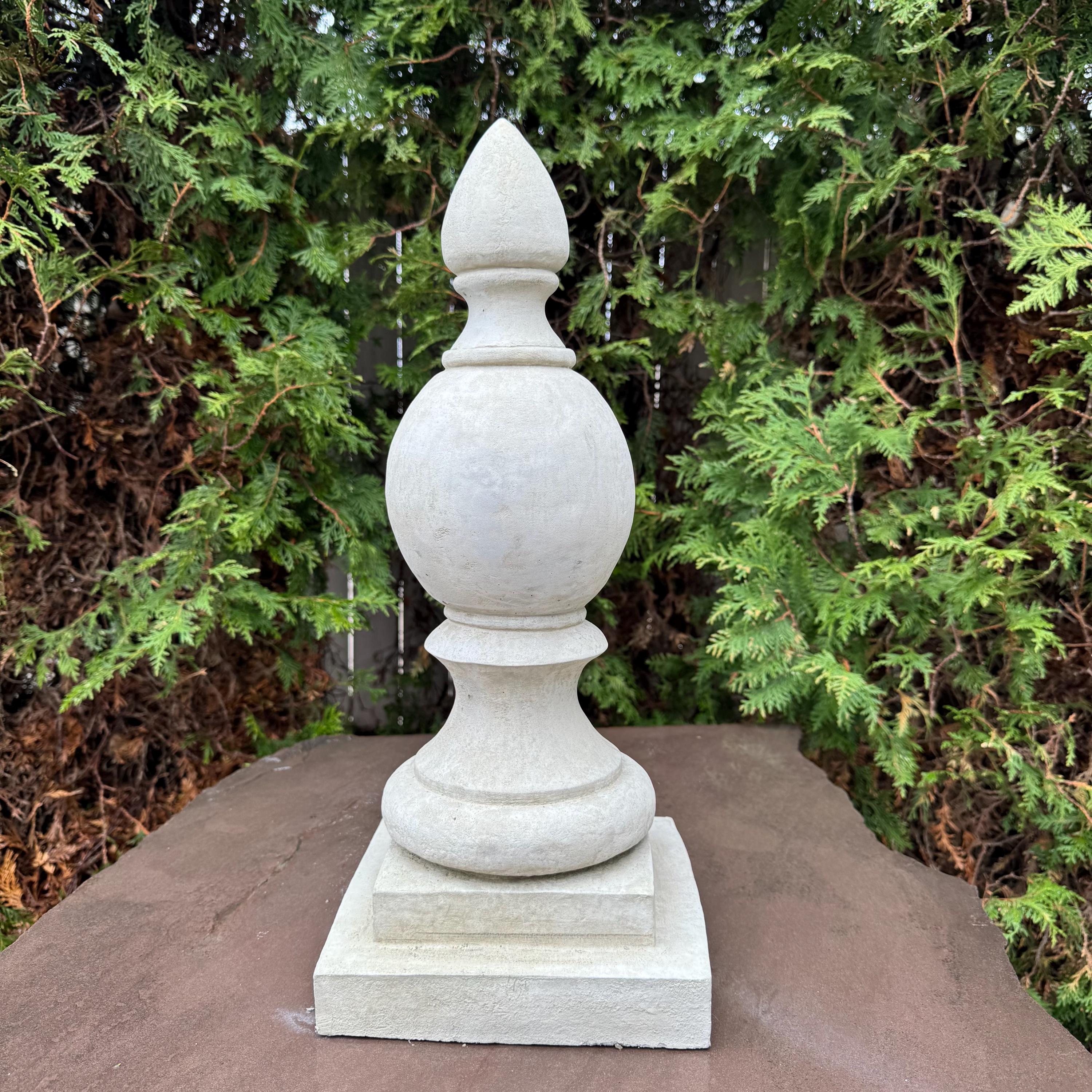 Gothic Concrete Finial Garden Statue 20 Inch Large Outdoor Yard Sculpture Ornament Cemetery Architectural Decor