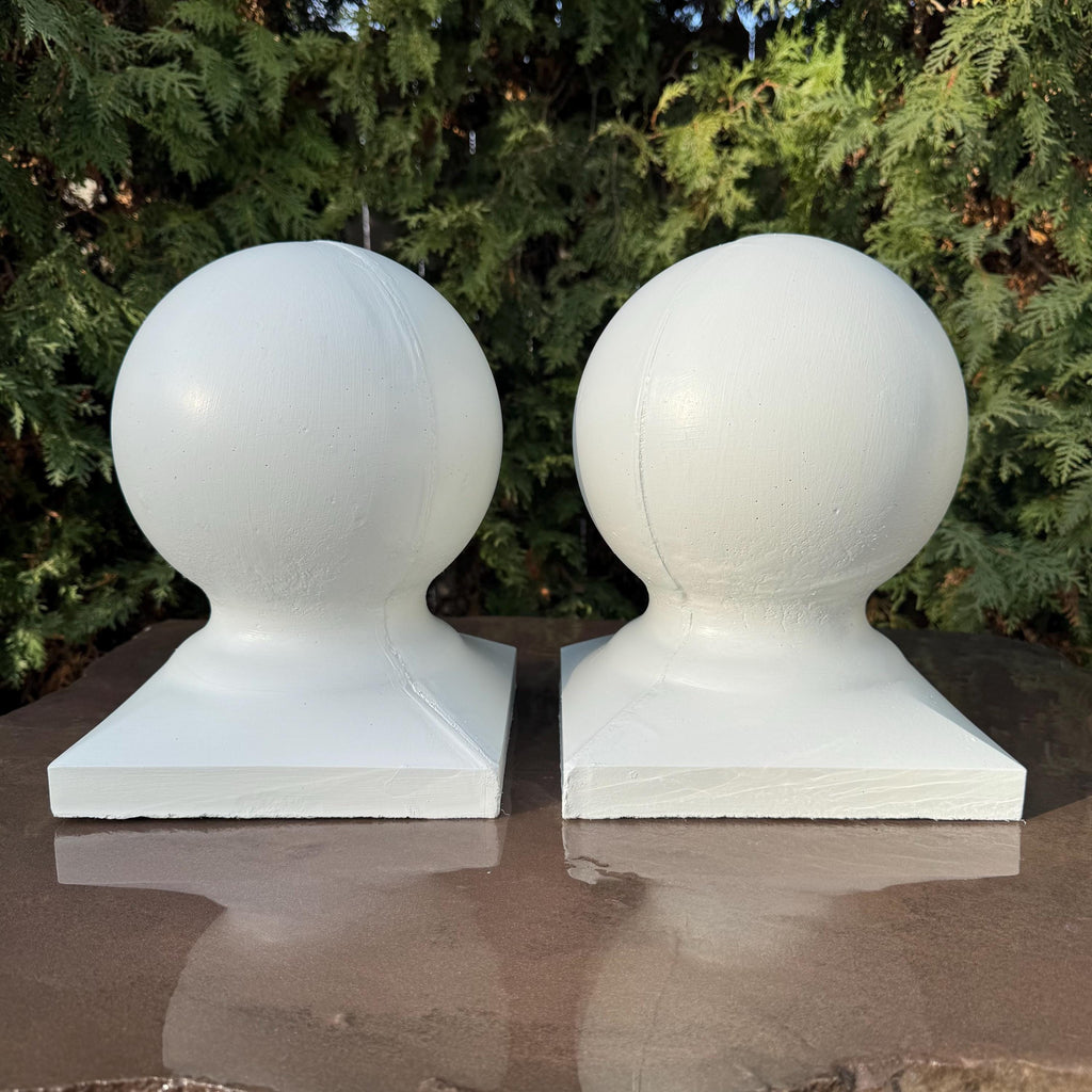 11 Inch Concrete Garden Sphere Ball - Cement Pier Cap Column Pillar Post Topper Finial Outdoor Yard Decor Sculpture