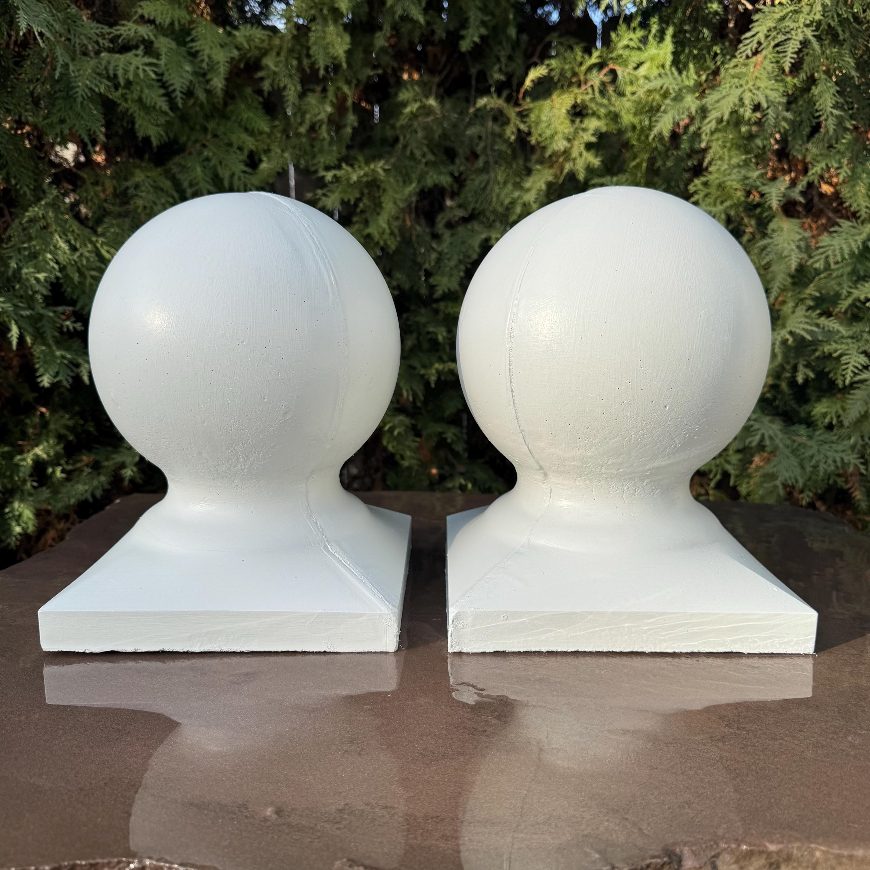 11 Inch Concrete Garden Sphere Ball - Cement Pier Cap Column Pillar Post Topper Finial Outdoor Yard Decor Sculpture