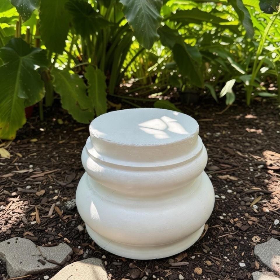 Concrete Pedestal: 10" Outdoor Garden Statue Display Riser, Plant Stand Sundial Base