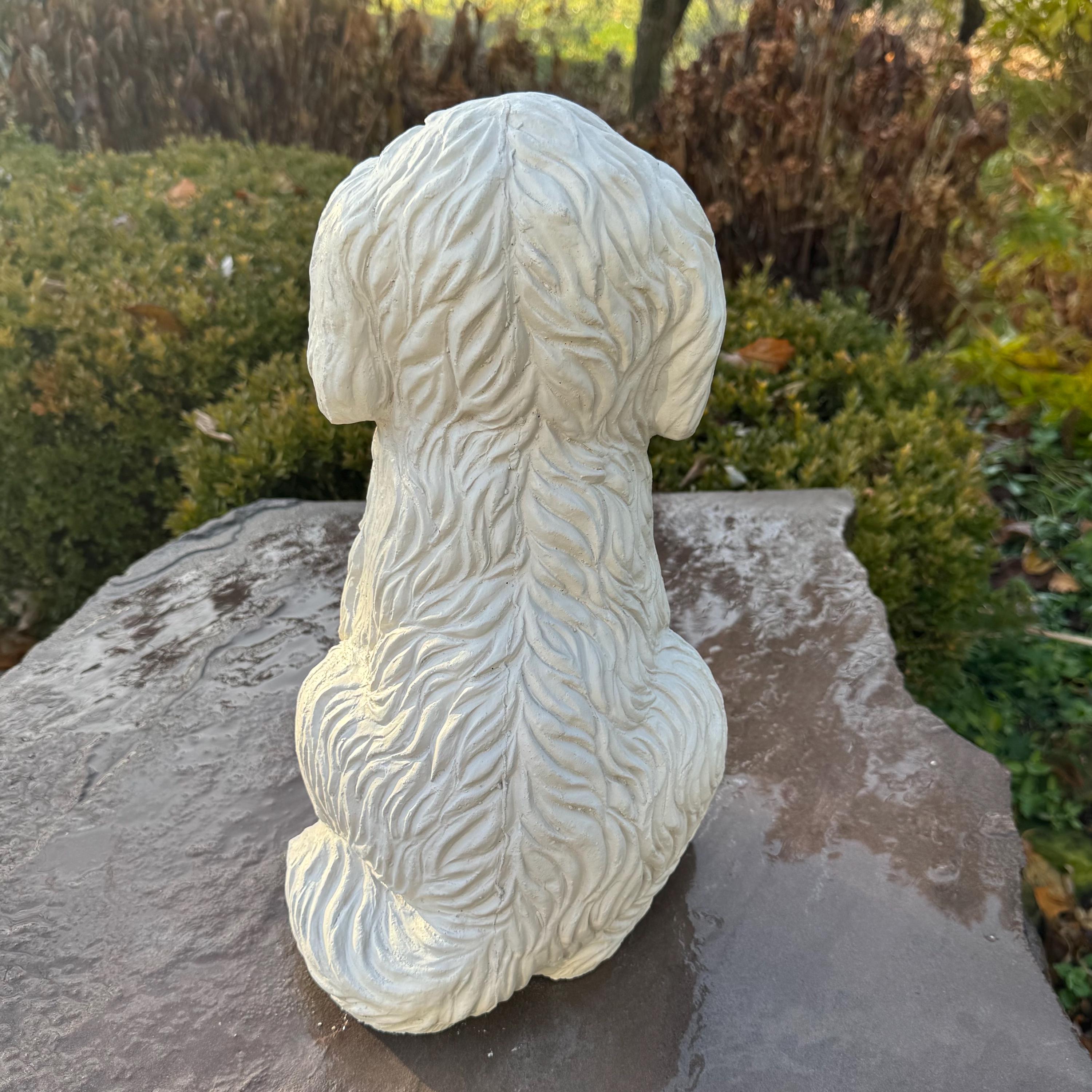Large Labradoodle Garden Statue 15" Outdoor Concrete Dog Decor Handmade Yard Sculpture Memorial Pet Gift